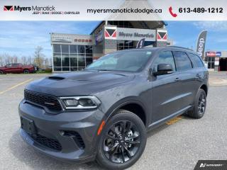 <b>Blacktop Pack,  Wireless Charging!</b><br> <br> <br> <br>Call 613-489-1212 to speak to our friendly sales staff today, or come by the dealership!<br> <br>  A real family hauler, a real SUV, and a real stylish ride, the Dodge Durango does it all. <br> <br>Filled with impressive standard features, this family friendly 2024 Dodge Durango is a surprising and adventurous SUV. Versatile as they come, you can manage any road you find in comfort and style, while effortlessly leading the pack in this Dodge Durango. For a capable, impressive, and versatile family SUV that can still climb mountains, this Dodge Durango is ready for your familys next big adventure.<br> <br> This vapour grey SUV  has an automatic transmission and is powered by a  295HP 3.6L V6 Cylinder Engine.<br> <br> Our Durangos trim level is GT Premium. This Durango GT Premium ups the ante with a sonorous 9-speaker Alpine audio system, a wireless charging pad, lane keeping assist with lane departure warning and front and rear park assist, in addition to an express open/close sunroof, a power operated liftgate for rear cargo access, Nappa leather upholstery, ventilated and heated front seats with lumbar support and memory function, heated rear seats, adaptive cruise control, and upgraded tow equipment with hitch and sway control and trailer brake control. The standard features continue with remote engine start, a sport leather-wrapped heated steering wheel, and an upgraded 10.1-inch infotainment screen powered by Uconnect 5 and features inbuilt GPS navigation, Apple CarPlay, Android Auto, mobile hotspot internet access, and SiriusXM satellite radio. Safety features also include blind spot detection with rear cross traffic alert, forward collision mitigation, ParkSense with rear parking sensors, and even more. This vehicle has been upgraded with the following features: Blacktop Pack,  Wireless Charging. <br><br> View the original window sticker for this vehicle with this url <b><a href=http://www.chrysler.com/hostd/windowsticker/getWindowStickerPdf.do?vin=1C4RDJDGXRC188885 target=_blank>http://www.chrysler.com/hostd/windowsticker/getWindowStickerPdf.do?vin=1C4RDJDGXRC188885</a></b>.<br> <br>To apply right now for financing use this link : <a href=https://CreditOnline.dealertrack.ca/Web/Default.aspx?Token=3206df1a-492e-4453-9f18-918b5245c510&Lang=en target=_blank>https://CreditOnline.dealertrack.ca/Web/Default.aspx?Token=3206df1a-492e-4453-9f18-918b5245c510&Lang=en</a><br><br> <br/> Total  cash rebate of $7207 is reflected in the price.   6.49% financing for 96 months. <br> Buy this vehicle now for the lowest weekly payment of <b>$207.39</b> with $0 down for 96 months @ 6.49% APR O.A.C. ( Plus applicable taxes -  $1199  fees included in price    ).  Incentives expire 2024-07-02.  See dealer for details. <br> <br>If youre looking for a Dodge, Ram, Jeep, and Chrysler dealership in Ottawa that always goes above and beyond for you, visit Myers Manotick Dodge today! Were more than just great cars. We provide the kind of world-class Dodge service experience near Kanata that will make you a Myers customer for life. And with fabulous perks like extended service hours, our 30-day tire price guarantee, the Myers No Charge Engine/Transmission for Life program, and complimentary shuttle service, its no wonder were a top choice for drivers everywhere. Get more with Myers!<br> Come by and check out our fleet of 40+ used cars and trucks and 100+ new cars and trucks for sale in Manotick.  o~o