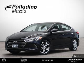 <p>  Bluetooth!
			 
			
			     Says Car and Driver ...the handsome Elantra has balanced proportions and angular sheet metal</p>
<p> and it also offers great value. Check out this Elantra and see what the hype is about!The 2017 Hyundai Elantra is completely redesigned with a roomy interior</p>
<p> user friendly features and excellent fuel economy. This  2017 Hyundai Elantra is fresh on our lot in Sudbury. 
			 
			The all-new 2017 Elantra is a groundbreaking vehicle</p>
<p> designed to bring new levels of sophistication to compact car customers. Hyundais engineers set out to achieve a new standard for rigidity with a structure heavily composed of our Advanced High Strength Steel also known as the SUPERSTRUCTURE</p>
<p> which delivers a new level of ride comfort with smooth and precise handling and enhanced safety.This low mileage  sedan has just 45</p>
<p>275 kms. Its  black in colour  . It has an automatic transmission and is powered by a  2.0L I4 16V MPFI DOHC engine.  It may have some remaining factory warranty</p>
<p> please check with dealer for details. 
			 
			 Our Elantras trim level is Limited. Elantra Limited serves everything that you deserve: looks</p>
<p> convenience and state-of-the-art technology. It includes all the features from the GLS plus it has a chrome grille</p>
<p> and rear parking assistance sensors. This vehicle has been upgraded with the following features: Navigation</p>
<p>  Blind Spot Detection. 
			 
			To apply right now for financing use this link : https://www.palladinomazda.ca/finance/
			
			 
			
			Palladino Mazda in Sudbury Ontario is your ultimate resource for new Mazda vehicles and used Mazda vehicles. We not only offer our clients a large selection of top quality</p>
<p> but we do so with uncompromising customer service and professionalism. We takes pride in representing one of Canadas premier automotive brands. Mazda models lead the way in terms of affordability</p>
<p> and fuel efficiency.The advertised price is for financing purchases only. All cash purchases will be subject to an additional surcharge of $2</p>
<p>501.00. This advertised price also does not include taxes and licensing fees.
			 Come by and check out our fleet of 90+ used cars and trucks and 90+ new cars and trucks for sale in Sudbury.  o~o </p>
<a href=http://www.palladinomazda.ca/used/Hyundai-Elantra-2017-id10698615.html>http://www.palladinomazda.ca/used/Hyundai-Elantra-2017-id10698615.html</a>