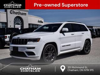 2021 Jeep Grand Cherokee 4D Sport Utility High Altitude Bright White Clearcoat 4WD, Adaptive Cruise Control w/Stop, Advanced Brake Assist, Forward Collision Warning w/Active Braking, High Altitude II Package, Lane Departure Warn/Lane Keep Assist, Navigation System, Parallel & Perpendicular Park Assist, Power Liftgate, Power moonroof: CommandView, Protech Group, Rain-Sensing Windshield Wipers. 4WD Pentastar 3.6L V6 VVT 8-Speed Automatic<br><br><br>Here at Chatham Chrysler, our Financial Services Department is dedicated to offering the service that you deserve. We are experienced with all levels of credit and are looking forward to sitting down with you. Chatham Chrysler Proudly serves customers from London, Ridgetown, Thamesville, Wallaceburg, Chatham, Tilbury, Essex, LaSalle, Amherstburg and Windsor with no distance being ever too far! At Chatham Chrysler, WE CAN DO IT!