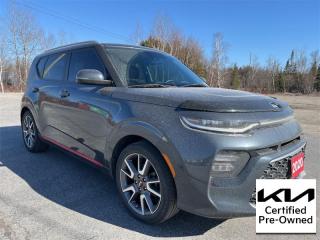 <b>Navigation GPS, Sunroof, Leather, Heated Steering Wheel, Heated Seats, Cooling Seats, Dual Power Seats, Blind Spot Detection, Apple Carplay, Android Auto, Accident Free on Carfax Report, Local Trade not a Rental, Low Mileage!<br> <br></b><br>   Compare at $24955 - Kia of Timmins is just $23995! <br> <br>   This all-new 2020 Kia Soul is now standard with all the best tech and modern convenience Kia can offer. This  2020 Kia Soul is fresh on our lot in Timmins. <br> <br>A fresh redesign, true to its unique style, but with all the best of modern tech, this 2020 Kia Soul is exactly what the Soul needed. The Kia Soul has been one of the quirkiest and iconic urban crossovers since the genre started. With its unique, cube like shape and club like interior, all stuffed with the best tech features, and at a price people can afford, the Kia Soul is a long living favorite of the new generation of car buyers. This redesign is only gonna make it better.This low mileage  SUV has just 34,393 kms and is a Certified Pre-Owned vehicle. Its  grey in colour  . It has an automatic transmission and is powered by a  147HP 2.0L 4 Cylinder Engine.  And its got a certified used vehicle warranty for added peace of mind. <br> <br> Our Souls trim level is GT-Line Limited. This GT Limited brings all the top shelf features like head-up display, leather seats that are air cooled in the front, a Harman Kardon premium sound system and adaptive cruise control. You will also get a sunroof, leather seats, wireless charging, a sport - heated leather steering wheel, heated front seats, navigation, dual zone climate control and collision avoidance technology. Exterior style is enhanced with a sport bumper and red accents, LED headlights and fog lights, large aluminum wheels, heated side mirrors with turn signals and a rearview camera. Technology in this awesome SUV is taken to the next level with lane keep assist, blind spot monitoring, forward collision-avoidance assist, rear cross traffic alert and also comes with a proximity key, Android Auto, Apple CarPlay and a 10 inch touchscreen display. This vehicle has been upgraded with the following features: Air, Rear Air, Tilt, Cruise, Power Windows, Power Locks, Power Mirrors. <br> <br>To apply right now for financing use this link : <a href=https://www.kiaoftimmins.com/timmins-ontario-car-loan-application target=_blank>https://www.kiaoftimmins.com/timmins-ontario-car-loan-application</a><br><br> <br/>Kia Certified Pre-Owned vehicles are the most reliable pre-owned vehicles on the road. At Kia, were so sure of this, we stand behind our vehicles with a no hassle 30 day / 2,000 kmexchange privilege. We offer the following benefits: 135 point vehicle inspection, paintless dent removal coverage, key and keyless remote replacement coverage, mechanical breakdown protection (optional coverage), filter changes, $500 graduate bonus (if applicable), CarFax vehicle history report, SiriusXM satellite radio trial, fully backed by Kia Canada. For more information, please contact one of our professional staff at Kia of Timmins.<br> <br/><br> Buy this vehicle now for the lowest bi-weekly payment of <b>$177.87</b> with $0 down for 84 months @ 8.99% APR O.A.C. ( Plus applicable taxes -  Plus applicable fees   / Total Obligation of $32372  ).  See dealer for details. <br> <br>As a local, family owned and operated dealership we look to be your number one place to buy your new vehicle! Kia of Timmins has been serving a large community across northern Ontario since 2001 and focuses highly on customer satisfaction. Our #1 priority is to make you feel at home as soon as you step foot in our dealership. Family owned and operated, our business is in Timmins, Ontario the city with the heart of gold. Also positioned near many towns in which we service such as: South Porcupine, Porcupine, Gogama, Foleyet, Chapleau, Wawa, Hearst, Mattice, Kapuskasing, Moonbeam, Fauquier, Smooth Rock Falls, Moosonee, Moose Factory, Fort Albany, Kashechewan, Abitibi Canyon, Cochrane, Iroquois falls, Matheson, Ramore, Kenogami, Kirkland Lake, Englehart, Elk Lake, Earlton, New Liskeard, Temiskaming Shores and many more.We have a fresh selection of new & used vehicles for sale for you to choose from. If we dont have what you need, we can find it! All makes and models are within our reach including: Dodge, Chrysler, Jeep, Ram, Chevrolet, GMC, Ford, Honda, Toyota, Hyundai, Mitsubishi, Nissan, Lincoln, Mazda, Subaru, Volkswagen, Mini-vans, Trucks and SUVs.<br><br>We are located at 1285 Riverside Drive, Timmins, Ontario. Too far way? We deliver anywhere in Ontario and Quebec!<br><br>Come in for a visit, call 1-800-661-6907 to book a test drive or visit <a href=https://www.kiaoftimmins.com>www.kiaoftimmins.com</a> for complete details. All prices are plus HST and Licensing.<br><br>We look forward to helping you with all your automotive needs!<br> o~o
