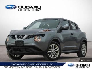 <b>Bluetooth,  Heated Seats,  Rear View Camera,  Aluminum Wheels!</b><br> <br>    This Nissan Juke puts the fun in funky, making it perfect for those who want a spry and speedy little runabout that also stands out in traffic. This  2016 Nissan JUKE is for sale today in North Bay. <br> <br>Kick convention to the curb. This Nissan Juke is the leader of an all-new breed. Its a quirky crossover that covers numerous bases acting as an economical compact, a turbocharged performance machine, and a versatile, year-round companion capable of tackling the most inclement weather. With sure-footed handling, a responsive engine, and a comfortable interior, its a blast to get behind the wheel of this Nissan Juke. This  wagon has 92,446 kms. Its  grey in colour  . It has a cvt transmission and is powered by a  188HP 1.6L 4 Cylinder Engine.  It may have some remaining factory warranty, please check with dealer for details. <br> <br> Our JUKEs trim level is SV. This Juke SV is an excellent value. It comes with an AM/FM CD player with six-speaker audio, a USB port, Bluetooth streaming audio and hands-free phone system, push-button start, heated front seats, a rearview camera, six standard airbags, aluminum-alloy wheels, and more. This vehicle has been upgraded with the following features: Bluetooth,  Heated Seats,  Rear View Camera,  Aluminum Wheels. <br> <br>To apply right now for financing use this link : <a href=https://www.subaruofnorthbay.ca/tools/autoverify/finance.htm target=_blank>https://www.subaruofnorthbay.ca/tools/autoverify/finance.htm</a><br><br> <br/><br> Buy this vehicle now for the lowest bi-weekly payment of <b>$97.25</b> with $0 down for 84 months @ 5.99% APR O.A.C. ( Plus applicable taxes -  Plus applicable fees   ).  See dealer for details. <br> <br>Subaru of North Bay has been proudly serving customers in North Bay, Sturgeon Falls, New Liskeard, Cobalt, Haileybury, Kirkland Lake and surrounding areas since 1987. Whether you choose to visit in person or shop online, youll find a huge selection of new 2022-2023 Subaru models as well as certified used vehicles of all makes and models. </br>The advertised price is for financing purchases only. All cash purchases will be subject to an additional surcharge of $2,501.00. This advertised price also does not include taxes and licensing fees.<br> Come by and check out our fleet of 20+ used cars and trucks and 30+ new cars and trucks for sale in North Bay.  o~o