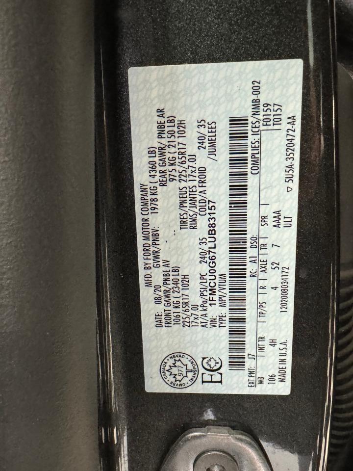 2020 Ford Escape SE+New Tires+Lane Keep+Pre Collision+Camera+BSM Photo46