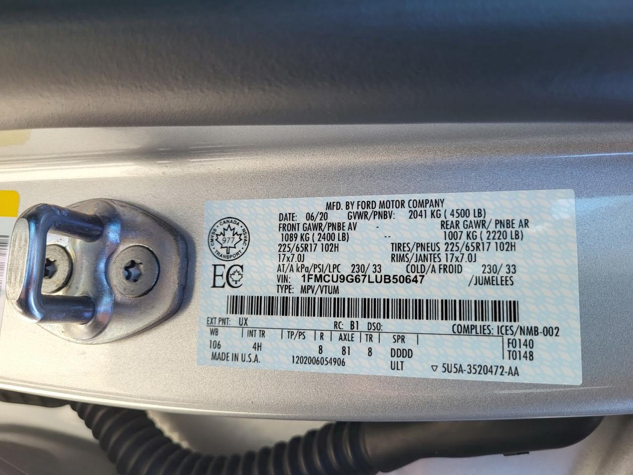 2020 Ford Escape SE AWD | Navigation | Low Km | No Accidents! | All Wheel Drive! Photo