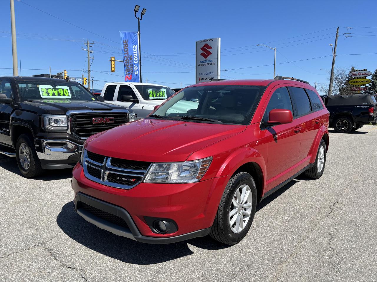 The 2014 Dodge Journey FWD SXT is the perfect combination of style, convenience, and performance. Its sleek design is complemented by elegant alloy wheels, giving it a sophisticated look on the road. With the convenience of remote start, you can start your journey with just a push of a button. The power seat allows for customizable comfort, making long drives a breeze. This vehicle offers a smooth and responsive ride, perfect for both city streets and open highways. Its spacious interior provides ample room for passengers and cargo, making it a great choice for families and adventurers alike. Dont miss out on the opportunity to own this exceptional vehicle. Upgrade your driving experience with the 2014 Dodge Journey FWD SXT. 

G. D. Coates - The Original Used Car Superstore!
 
  Our Financing: We have financing for everyone regardless of your history. We have been helping people rebuild their credit since 1973 and can get you approvals other dealers cant. Our credit specialists will work closely with you to get you the approval and vehicle that is right for you. Come see for yourself why were known as The Home of The Credit Rebuilders!
 
  Our Warranty: G. D. Coates Used Car Superstore offers fully insured warranty plans catered to each customers individual needs. Terms are available from 3 months to 7 years and because our customers come from all over, the coverage is valid anywhere in North America.
 
  Parts & Service: We have a large eleven bay service department that services most makes and models. Our service department also includes a cleanup department for complete detailing and free shuttle service. We service what we sell! We sell and install all makes of new and used tires. Summer, winter, performance, all-season, all-terrain and more! Dress up your new car, truck, minivan or SUV before you take delivery! We carry accessories for all makes and models from hundreds of suppliers. Trailer hitches, tonneau covers, step bars, bug guards, vent visors, chrome trim, LED light kits, performance chips, leveling kits, and more! We also carry aftermarket aluminum rims for most makes and models.
 
  Our Story: Family owned and operated since 1973, we have earned a reputation for the best selection, the best reconditioned vehicles, the best financing options and the best customer service! We are a full service dealership with a massive inventory of used cars, trucks, minivans and SUVs. Chrysler, Dodge, Jeep, Ford, Lincoln, Chevrolet, GMC, Buick, Pontiac, Saturn, Cadillac, Honda, Toyota, Kia, Hyundai, Subaru, Suzuki, Volkswagen - Weve Got Em! Come see for yourself why G. D. Coates Used Car Superstore was voted Barries Best Used Car Dealership!