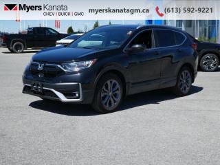 <b>Sunroof,  Blind Spot Display,  Heated Seats,  Automatic Braking,  Lane Keep Assist!</b><br> <br>  Hurry on this one! Marked down from $32888 - you save $1000.    This  2021 Honda CR-V is fresh on our lot in Kanata. <br> <br>This stylish 2021 Honda CR-V has a spacious interior and car-like handling that captivates anyone who gets behind the wheel. With its smooth lines and sleek exterior, this gorgeous CR-V has no problem turning heads at every corner. Whether youre a thrift-store enthusiast, or a backcountry trail warrior with all of the camping gear, this practical Honda CR-V has got you covered! This  SUV has 75,622 kms. Its  black in colour  . It has an automatic transmission and is powered by a  190HP 1.5L 4 Cylinder Engine. <br> <br> Our CR-Vs trim level is Sport. This CR-V Sport has amazing features like a power drivers seat, woodgrain interior, a moonroof, automatic high and low beam headlights, dual-zone automatic climate control, remote start, heated seats, LED daytime running lights, heated power mirrors, and aluminum wheels. The infotainment system includes 7 inch touchscreen with HondaLink, HomeLink home remote system, HandsFreeLink bilingual Bluetooth, Apple CarPlay, Android Auto, rear view camera, and a 6 speaker sound system. You even get a host of safety features such as automatic collision mitigation braking, forward collision warning, lane departure warning, road departure mitigation, and lane keep assist, and a blind spot display. This vehicle has been upgraded with the following features: Sunroof,  Blind Spot Display,  Heated Seats,  Automatic Braking,  Lane Keep Assist,  Apple Carplay,  Android Auto. <br> <br>To apply right now for financing use this link : <a href=https://www.myerskanatagm.ca/finance/ target=_blank>https://www.myerskanatagm.ca/finance/</a><br><br> <br/><br>Price is plus HST and licence only.<br>Book a test drive today at myerskanatagm.ca<br>*LIFETIME ENGINE TRANSMISSION WARRANTY NOT AVAILABLE ON VEHICLES WITH KMS EXCEEDING 140,000KM, VEHICLES 8 YEARS & OLDER, OR HIGHLINE BRAND VEHICLE(eg. BMW, INFINITI. CADILLAC, LEXUS...)<br> Come by and check out our fleet of 40+ used cars and trucks and 140+ new cars and trucks for sale in Kanata.  o~o