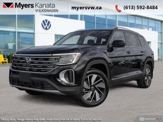 <b>Leather Seats!</b><br> <br> <br> <br>  This 2024 Volkswagen Atlas is a spacious SUV engineered for long hauls, with clever safety and driver assistance packages. <br> <br>This 2024 Volkswagen Atlas is a premium family hauler that offers voluminous space for occupants and cargo, comfort, sophisticated safety and driver-assist technology. The exterior sports a bold design, with an imposing front grille, coherent body lines, and a muscular stance. On the inside, trim pieces are crafted with premium materials and carefully put together to ensure rugged build quality, with straightforward control layouts, ergonomic seats, and an abundance of storage space. With a bevy of standard safety technology that inspires confidence, this 2024 Volkswagen Atlas is an excellent option for a versatile and capable family SUV.<br> <br> This deep black pearl SUV  has an automatic transmission and is powered by a  2.0L I4 16V GDI DOHC Turbo engine.<br> <br> Our Atlass trim level is Highline 2.0 TSI. Upgrading to this Highline trim rewards you with awesome standard features such as a panoramic sunroof, harman/kardon premium audio, integrated navigation, and leather seating upholstery. Also standard include a power liftgate for rear cargo access, heated and ventilated front seats, a heated steering wheel, remote engine start, adaptive cruise control, and a 12-inch infotainment system with Car-Net mobile hotspot internet access, Apple CarPlay and Android Auto. Safety features also include blind spot detection, lane keeping assist with lane departure warning, front and rear collision mitigation, park distance control, and autonomous emergency braking. This vehicle has been upgraded with the following features: Leather Seats. <br><br> <br>To apply right now for financing use this link : <a href=https://www.myersvw.ca/en/form/new/financing-request-step-1/44 target=_blank>https://www.myersvw.ca/en/form/new/financing-request-step-1/44</a><br><br> <br/>    5.99% financing for 84 months. <br> Buy this vehicle now for the lowest bi-weekly payment of <b>$467.29</b> with $0 down for 84 months @ 5.99% APR O.A.C. ( taxes included, $1071 (OMVIC fee, Air and Tire Tax, Wheel Locks, Admin fee, Security and Etching) is included in the purchase price.    ).  Incentives expire 2024-05-31.  See dealer for details. <br> <br> <br>LEASING:<br><br>Estimated Lease Payment: $366 bi-weekly <br>Payment based on 5.49% lease financing for 60 months with $0 down payment on approved credit. Total obligation $47,593. Mileage allowance of 16,000 KM/year. Offer expires 2024-05-31.<br><br><br>Call one of our experienced Sales Representatives today and book your very own test drive! Why buy from us? Move with the Myers Automotive Group since 1942! We take all trade-ins - Appraisers on site!<br> Come by and check out our fleet of 40+ used cars and trucks and 110+ new cars and trucks for sale in Kanata.  o~o