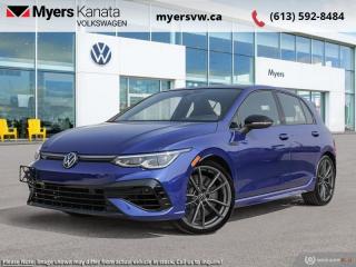 <b>Leather Seats, Sunroof!</b><br> <br> <br> <br>  This 2024 Volkswagen Golf R features a host of cutting-edge technology to effortlessly maximize your driving experience. <br> <br>This 2024 Volkswagen Golf R still remains the bonafide gold standard for a sporty and capable hatchback with genuine versatility and practicality. The interior of the new Golf R welcomes you with refined levels of comfort, with premium sports seats, an ergonomic steering wheel, and a host of innovative safety and assistive technology. With a clever all-wheel drive system and superbly optimized handling, confidence levels and driving satisfaction are at a constant high in this 2024 Volkswagen Golf R.<br> <br> This lapiz blue metallic hatchback  has an automatic transmission and is powered by a  2.0L I4 16V GDI DOHC Turbo engine.<br> <br> Our Golf Rs trim level is DSG. Known as the ultimate German hot hatch, this Golf R manual features sport-tuned adaptive suspension, diamond-cut alloy wheels, a fixed wing spoiler, an 8-speaker Harman Kardon audio system, wireless Apple CarPlay and Android Auto, onboard navigation, a drivers heads up display unit, mobile device wireless charging, and SiriusXM streaming radio. Also standard include heated and ventilated Nappa leather front bucket seats R-badged headrests, power adjustment, lumbar support and memory function, a heated steering wheel, proximity keyless entry with push button start, dual-zone climate control, front and rear cupholders, and three 12-volt DC power outlets. Road safety is assured with blind spot monitoring, lane keep assist, lane departure warning, front and rear collision mitigation, park assist with parking sensors, and autonomous emergency braking. This vehicle has been upgraded with the following features: Leather Seats, Sunroof. <br><br> <br>To apply right now for financing use this link : <a href=https://www.myersvw.ca/en/form/new/financing-request-step-1/44 target=_blank>https://www.myersvw.ca/en/form/new/financing-request-step-1/44</a><br><br> <br/> See dealer for details. <br> <br>Call one of our experienced Sales Representatives today and book your very own test drive! Why buy from us? Move with the Myers Automotive Group since 1942! We take all trade-ins - Appraisers on site!<br> Come by and check out our fleet of 30+ used cars and trucks and 130+ new cars and trucks for sale in Kanata.  o~o