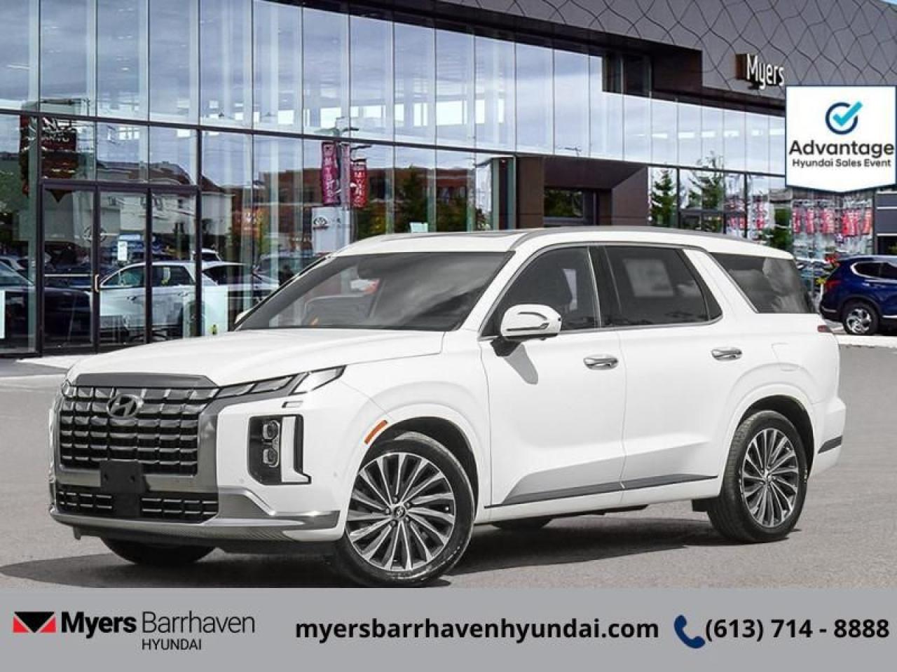 <b>Heads Up Display,  Cooled Seats,  Sunroof,  Leather Seats,  Premium Audio!</b><br> <br> <br> <br>  With an astonishing list of features accompanied by head turning style, this Palisade is sure to be an instant classic. <br> <br>Big enough for your busy and active family, this Hyundai Palisade returns for 2024, and is good as ever. With a features list that would fit in with the luxury SUV segment attached to a family friendly interior, this Palisade was made to take the SUV segment by storm. For the next classic SUV people are sure to talk about for years, look no further than this Hyundai Palisade. <br> <br> This hyper white SUV  has an automatic transmission and is powered by a  291HP 3.8L V6 Cylinder Engine.<br> <br> Our Palisades trim level is Ultimate Calligraphy 7-Passenger. With luxury features like a heads up display, a two row sunroof, and heated and cooled Nappa leather seats, this Palisade Ultimate Calligraphy proves family friendly does not have to be boring for adults. This trim also adds navigation, a 12 speaker Harman Kardon premium audio system, a power liftgate, remote start, and a 360 degree parking camera. This amazing SUV keeps you connected on the go with touchscreen infotainment including wireless Android Auto, Apple CarPlay, wi-fi, and a Bluetooth hands free phone system. A heated steering wheel, memory settings, proximity keyless entry, and automatic high beams provide amazing luxury and convenience. This family friendly SUV helps keep you and your passengers safe with lane keep assist, forward collision avoidance, distance pacing cruise with stop and go, parking distance warning, blind spot assistance, and driver attention monitoring. This vehicle has been upgraded with the following features: Heads Up Display,  Cooled Seats,  Sunroof,  Leather Seats,  Premium Audio,  Power Liftgate,  Remote Start. <br><br> <br/> See dealer for details. <br> <br> o~o