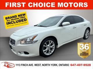 Welcome to First Choice Motors, the largest car dealership in Toronto of pre-owned cars, SUVs, and vans priced between $5000-$15,000. With an impressive inventory of over 300 vehicles in stock, we are dedicated to providing our customers with a vast selection of affordable and reliable options. <br><br>Were thrilled to offer a used 2014 Nissan Maxima SV, white color with 208,000km (STK#7273) This vehicle was $10990 NOW ON SALE FOR $9990. It is equipped with the following features:<br>- Automatic Transmission<br>- Leather Seats<br>- Sunroof<br>- Heated seats<br>- Reverse camera<br>- Alloy wheels<br>- Power windows<br>- Power locks<br>- Power mirrors<br>- Air Conditioning<br><br>At First Choice Motors, we believe in providing quality vehicles that our customers can depend on. All our vehicles come with a 36-day FULL COVERAGE warranty. We also offer additional warranty options up to 5 years for our customers who want extra peace of mind.<br><br>Furthermore, all our vehicles are sold fully certified with brand new brakes rotors and pads, a fresh oil change, and brand new set of all-season tires installed & balanced. You can be confident that this car is in excellent condition and ready to hit the road.<br><br>At First Choice Motors, we believe that everyone deserves a chance to own a reliable and affordable vehicle. Thats why we offer financing options with low interest rates starting at 7.9% O.A.C. Were proud to approve all customers, including those with bad credit, no credit, students, and even 9 socials. Our finance team is dedicated to finding the best financing option for you and making the car buying process as smooth and stress-free as possible.<br><br>Our dealership is open 7 days a week to provide you with the best customer service possible. We carry the largest selection of used vehicles for sale under $9990 in all of Ontario. We stock over 300 cars, mostly Hyundai, Chevrolet, Mazda, Honda, Volkswagen, Toyota, Ford, Dodge, Kia, Mitsubishi, Acura, Lexus, and more. With our ongoing sale, you can find your dream car at a price you can afford. Come visit us today and experience why we are the best choice for your next used car purchase!<br><br>All prices exclude a $10 OMVIC fee, license plates & registration  and ONTARIO HST (13%)