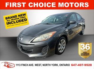 Welcome to First Choice Motors, the largest car dealership in Toronto of pre-owned cars, SUVs, and vans priced between $5000-$15,000. With an impressive inventory of over 300 vehicles in stock, we are dedicated to providing our customers with a vast selection of affordable and reliable options. <br><br>Were thrilled to offer a used 2012 Mazda MAZDA3 GX, grey color with 303,000km (STK#7298) This vehicle was $5490 NOW ON SALE FOR $4990. It is equipped with the following features:<br>- Automatic Transmission<br>- Power windows<br>- Power locks<br>- Power mirrors<br>- Air Conditioning<br><br>At First Choice Motors, we believe in providing quality vehicles that our customers can depend on. All our vehicles come with a 36-day FULL COVERAGE warranty. We also offer additional warranty options up to 5 years for our customers who want extra peace of mind.<br><br>Furthermore, all our vehicles are sold fully certified with brand new brakes rotors and pads, a fresh oil change, and brand new set of all-season tires installed & balanced. You can be confident that this car is in excellent condition and ready to hit the road.<br><br>At First Choice Motors, we believe that everyone deserves a chance to own a reliable and affordable vehicle. Thats why we offer financing options with low interest rates starting at 7.9% O.A.C. Were proud to approve all customers, including those with bad credit, no credit, students, and even 9 socials. Our finance team is dedicated to finding the best financing option for you and making the car buying process as smooth and stress-free as possible.<br><br>Our dealership is open 7 days a week to provide you with the best customer service possible. We carry the largest selection of used vehicles for sale under $9990 in all of Ontario. We stock over 300 cars, mostly Hyundai, Chevrolet, Mazda, Honda, Volkswagen, Toyota, Ford, Dodge, Kia, Mitsubishi, Acura, Lexus, and more. With our ongoing sale, you can find your dream car at a price you can afford. Come visit us today and experience why we are the best choice for your next used car purchase!<br><br>All prices exclude a $10 OMVIC fee, license plates & registration  and ONTARIO HST (13%)