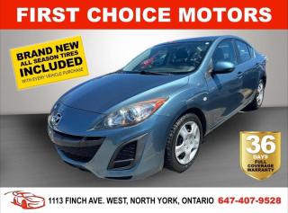 Welcome to First Choice Motors, the largest car dealership in Toronto of pre-owned cars, SUVs, and vans priced between $5000-$15,000. With an impressive inventory of over 300 vehicles in stock, we are dedicated to providing our customers with a vast selection of affordable and reliable options. <br><br>Were thrilled to offer a used 2010 Mazda MAZDA3 GX, blue color with 91,000km (STK#7309) This vehicle was $10990 NOW ON SALE FOR $9990. It is equipped with the following features:<br>- Automatic Transmission<br>- Power windows<br>- Power locks<br>- Power mirrors<br>- Air Conditioning<br><br>At First Choice Motors, we believe in providing quality vehicles that our customers can depend on. All our vehicles come with a 36-day FULL COVERAGE warranty. We also offer additional warranty options up to 5 years for our customers who want extra peace of mind.<br><br>Furthermore, all our vehicles are sold fully certified with brand new brakes rotors and pads, a fresh oil change, and brand new set of all-season tires installed & balanced. You can be confident that this car is in excellent condition and ready to hit the road.<br><br>At First Choice Motors, we believe that everyone deserves a chance to own a reliable and affordable vehicle. Thats why we offer financing options with low interest rates starting at 7.9% O.A.C. Were proud to approve all customers, including those with bad credit, no credit, students, and even 9 socials. Our finance team is dedicated to finding the best financing option for you and making the car buying process as smooth and stress-free as possible.<br><br>Our dealership is open 7 days a week to provide you with the best customer service possible. We carry the largest selection of used vehicles for sale under $9990 in all of Ontario. We stock over 300 cars, mostly Hyundai, Chevrolet, Mazda, Honda, Volkswagen, Toyota, Ford, Dodge, Kia, Mitsubishi, Acura, Lexus, and more. With our ongoing sale, you can find your dream car at a price you can afford. Come visit us today and experience why we are the best choice for your next used car purchase!<br><br>All prices exclude a $10 OMVIC fee, license plates & registration  and ONTARIO HST (13%)
