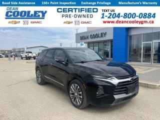 Heated + Cooled Seats, Heated Steering Wheel, Sunroof, Remote Start, Power Liftgate, Navigation, 3.6L Engine, 9-Speed Automatic TransmissionHi! Im Chloe, the Certified Pre-Owned 2020 Chevrolet Blazer AWD Premier, now available at Dean Cooley GM. Im not your average SUV---I bring a unique blend of style, reliability, and personality to the road.Ive been meticulously cared for by Dean Cooleys service team. Theyve ensured I meet the highest standards of safety and performance with a Manitoba Safety Inspection and Certified Pre-Owned Inspection. Plus, Ive had all the essential maintenance covered, from oil and filter changes to fresh cabin and engine air filters. And lets not forget the little details---they even gave me a new set of tires and a fresh wheel alignment to keep our rides smooth and steady.As CARFAX reports, Ive had no accidents or damage! And thanks to regular servicing at Dean Cooley GM, Im always ready for our next adventure.Underneath my sleek exterior lies a powerful 3.6L Engine paired with a responsive 9-Speed Automatic Transmission. Whether were cruising through city streets or tackling rugged terrain, Ive got the performance to handle it all. And with features like a back-up camera and built-in navigation, you can trust me to get us where we need to go.Inside, I offer comfort and convenience at every turn. From heated and cooled seats to a panoramic sunroof, Ive got everything you need to enjoy the journey. And when its time to hit the road, my remote start ensures Ill be warmed up and ready to go when you are.So, why settle for ordinary when you can drive with personality? Experience the difference with Chloe, the 2020 Chevrolet Blazer AWD Premier, exclusively at Dean Cooley GM.Dean Cooley GM has been serving the Parkland area since 1995, and we are proud to have contributed to the areas automotive needs for almost three decades. Specializing in Chevrolet, Buick, and GMC vehicles, along with certified pre-owned options, we take pride in matching you with the perfect vehicle to suit your needs. Our in-house financial experts are dedicated to simplifying the financing and leasing process, offering personalized solutions. At the heart of our operation lies our service department, complete with a cutting-edge collision and glass center. Here, we service all makes and models with meticulous precision and care. Complementing our service repertoire is our comprehensive parts department, stocked with essential parts, accessories, and tires -- all conveniently located under one roof. Visit us today at 1600 Main Street S. in Dauphin and experience a new standard in the automotive industry. Dealer permit #1693.