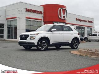 Recent Arrival! Ceramic White 2021 Hyundai Venue Trend FWD IVT I4 Bridgewater Honda, Located in Bridgewater Nova Scotia.4D Sport Utility, Black Cloth, 17 x 6.5J Aluminum Alloy Wheels, ABS brakes, Air Conditioning, AppLink/Apple CarPlay and Android Auto, Brake assist, Bumpers: body-colour, Cruise Control, Delay-off headlights, Driver door bin, Driver vanity mirror, Dual front impact airbags, Dual front side impact airbags, Electronic Stability Control, Front anti-roll bar, Front Bucket Seats, Front reading lights, Front wheel independent suspension, Fully automatic headlights, Heated door mirrors, Heated Front Bucket Seats (3-Steps), Heated front seats, Heated steering wheel, Illuminated entry, Leather Shift Knob, Leather steering wheel, Low tire pressure warning, Occupant sensing airbag, Outside temperature display, Overhead airbag, Overhead console, Panic alarm, Passenger door bin, Passenger vanity mirror, Power door mirrors, Power steering, Power windows, Radio: AM/FM/HD Radio/MP3 Audio System, Rear window defroster, Rear window wiper, Remote keyless entry, Roof rack: rails only, Security system, Speed-sensing steering, Split folding rear seat, Spoiler, Steering wheel mounted audio controls, Tachometer, Telescoping steering wheel, Tilt steering wheel, Traction control, Trip computer, Turn signal indicator mirrors, Variably intermittent wipers.