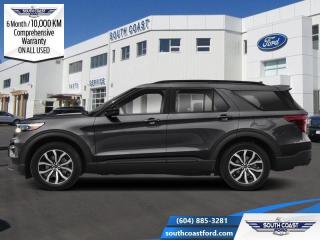 <b>Low Mileage, Leather Seats, Sunroof, ST Street Pack, 4G WiFi, Technology Package!</b><br> <br> <p style=color:Blue;><b>Upgrade your ride at South Coast Ford with peace of mind! Our used vehicles come with a minimum of 10,000 km and 6 months of Comprehensive Vehicle Warranty. Drive with confidence knowing your investment is protected.</b></p><br> <br> Compare at $59730 - Our Price is just $57990! <br> <br>   The Ford Explorer is the SUV that started the craze and its still the top contender with a premium interior, has high-tech features, and offers a robust powertrain. This  2022 Ford Explorer is fresh on our lot in Sechelt. <br> <br>This Ford Explorer is the ultimate exploration vehicle with plenty of style and space for all of your passengers and cargo. It has the hauling capabilities of a midsize SUV combined with strong off-road capabilities. Whether your next family adventure is to the grocery store or over a high mountain pass, the Ford Explorer was built to get you there with ease.This low mileage  SUV has just 21,323 kms. Its  agate black in colour  . It has a 10 speed automatic transmission and is powered by a  400HP 3.0L V6 Cylinder Engine.  This unit has some remaining factory warranty for added peace of mind. <br> <br> Our Explorers trim level is ST. Upgrading to this Ford Explorer ST is a great choice as it comes with exclusive aluminum wheels and unique exterior style, a large color touchscreen featuring navigation, Apple CarPlay, Android Auto, SYNC 3 and a premium Bang & Olufsen audio system. It also features LED lights with front fog lights, perforated leather heated and cooled seats with silver accent stitching, unique piano black trim, a power tailgate, heated steering wheel, split folding rear seats, a 360 degree camera, Ford Co-Pilot360 featuring lane keep assist, blind spot detection, cross traffic alert, active park assist, evasion assist and forward collision warning, a proximity key with push button start, remote engine start, FordPass Connect 4G LTE WiFi and so much more. This vehicle has been upgraded with the following features: Leather Seats, Sunroof, St Street Pack, 4g Wifi, Technology Package, 21 Inch Aluminum Wheels, 401a Equipment Group. <br> To view the original window sticker for this vehicle view this <a href=http://www.windowsticker.forddirect.com/windowsticker.pdf?vin=1FM5K8GC4NGC27006 target=_blank>http://www.windowsticker.forddirect.com/windowsticker.pdf?vin=1FM5K8GC4NGC27006</a>. <br/><br> <br>To apply right now for financing use this link : <a href=https://www.southcoastford.com/financing/ target=_blank>https://www.southcoastford.com/financing/</a><br><br> <br/><br>Call South Coast Ford Sales or come visit us in person. Were convenient to Sechelt, BC and located at 5606 Wharf Avenue. and look forward to helping you with your automotive needs.<br><br> Come by and check out our fleet of 20+ used cars and trucks and 120+ new cars and trucks for sale in Sechelt.  o~o
