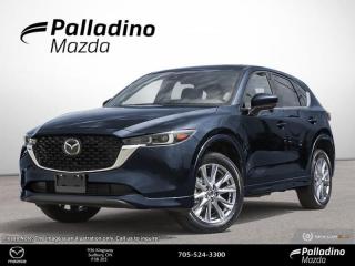 <b>Premium Audio,  Cooled Seats,  HUD,  Sunroof,  Climate Control!</b><br> <br> <br> <br>  This Mazda CX-5s interior is one of the best in the class, offering great versatility and excellent fit and finish. <br> <br>This 2024 CX-5 strengthens the connection between vehicle and driver. Mazda designers and engineers carefully consider every element of the vehicles makeup to ensure that the CX-5 outperforms expectations and elevates the experience of driving. Powerful and precise, yet comfortable and connected, the 2024 CX-5 is purposefully designed for drivers, no matter what the conditions might be. <br> <br> This deep crystal blue mica SUV  has an automatic transmission and is powered by a  2.5L I4 16V GDI DOHC engine.<br> <br> Our CX-5s trim level is GT. This performance driven GT offers more than a beefed up drivetrain. A sunroof above heated and cooled leather seats offers incredible luxury, while the heads up display shows you ultra modern technology. Listen to your favorite tunes through your navigation equipped infotainment system complete with Bose Premium Audio, Android Auto, Apple CarPlay, and many more connectivity features. A power liftgate offers convenience and lane keep assist, blind spot monitoring, and distance pacing cruise with stop and go helps you stay safe. This vehicle has been upgraded with the following features: Premium Audio,  Cooled Seats,  Hud,  Sunroof,  Climate Control,  Power Liftgate,  Leather Seats. <br><br> <br>To apply right now for financing use this link : <a href=https://www.palladinomazda.ca/finance/ target=_blank>https://www.palladinomazda.ca/finance/</a><br><br> <br/>    Incentives expire 2024-05-31.  See dealer for details. <br> <br>Palladino Mazda in Sudbury Ontario is your ultimate resource for new Mazda vehicles and used Mazda vehicles. We not only offer our clients a large selection of top quality, affordable Mazda models, but we do so with uncompromising customer service and professionalism. We takes pride in representing one of Canadas premier automotive brands. Mazda models lead the way in terms of affordability, reliability, performance, and fuel efficiency.<br> Come by and check out our fleet of 90+ used cars and trucks and 90+ new cars and trucks for sale in Sudbury.  o~o