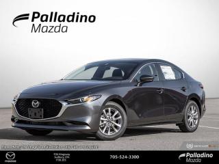 <b>Adaptive Cruise Control,  Heated Steering Wheel,  Climate Control,  Lane Keep Assist,  Collision Mitigation!</b><br> <br> <br> <br>  This 2024 Mazda3 proves that innovative performance is not just about power, but creating an engaging, responsive drive that connects you to the road. <br> <br>Like all Mazdas, this 2024 Mazda3 was built with one thing in mind: You. Born from the obsession with creating beautiful vehicles and expressed through a design language called Kodo: which means Soul of Motion Mazda aimed to capture movement, even while standing still. Stepping inside its elegant and airy cabin, youll feel right at home with ultra comfortable seats, a perfectly positioned steering wheel, and top-notch technology for the modern era.<br> <br> This gray sedan  has an automatic transmission and is powered by a  2.5L I4 16V GDI DOHC engine.<br> <br> Our Mazda3s trim level is GS. This GS trim steps things up with adaptive cruise control, dual-zone climate control and automatic high beams, along with other standard features like a heated steering wheel with heated seats, Apple CarPlay and Android Auto. Safety features also include lane keeping assist with lane departure warning, blind spot monitoring with rear cross traffic alert, forward collision mitigation, and a rearview camera. This vehicle has been upgraded with the following features: Adaptive Cruise Control,  Heated Steering Wheel,  Climate Control,  Lane Keep Assist,  Collision Mitigation,  Heated Seats,  Apple Carplay. <br><br> <br>To apply right now for financing use this link : <a href=https://www.palladinomazda.ca/finance/ target=_blank>https://www.palladinomazda.ca/finance/</a><br><br> <br/>    Incentives expire 2024-05-31.  See dealer for details. <br> <br>Palladino Mazda in Sudbury Ontario is your ultimate resource for new Mazda vehicles and used Mazda vehicles. We not only offer our clients a large selection of top quality, affordable Mazda models, but we do so with uncompromising customer service and professionalism. We takes pride in representing one of Canadas premier automotive brands. Mazda models lead the way in terms of affordability, reliability, performance, and fuel efficiency.<br> Come by and check out our fleet of 90+ used cars and trucks and 110+ new cars and trucks for sale in Sudbury.  o~o
