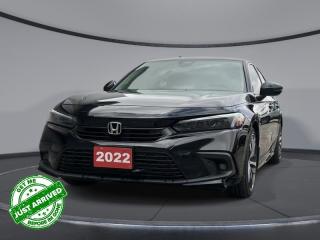 <b>Leather Seats,  Sunroof,  Premium Audio,  Navigation,  Android Auto!</b><br> <br>    An icon of safety and efficiency, this all-new 2022 Honda Civic remains bold and beautiful, with a long list of modern technology inside. This  2022 Honda Civic Sedan is fresh on our lot in Sudbury. <br> <br>The quintessential Honda Civic has always prided itself on being a practical sedan that not only gets you there, but does it effortlessly and in classic style. This all-new 2022 Honda Civic is no different and will not disappoint, boasting a spacious and a bright cabin that has been carefully crafted to reduce noise while giving you a more premium ride. Whether this is your first car, your last car or something inbetween, the Honda Civic offers a sporty look and the specs to back it up.This  sedan has 58,000 kms. Its  crystal black pearl in colour  . It has an automatic transmission and is powered by a  1.5L I4 16V GDI DOHC Turbo engine. <br> <br> Our Civic Sedans trim level is Touring. This Touring trim offers a gorgeous sunroof above heated leather trimmed seats and a heated steering wheel for added luxury while the Bose premium audio system blasts your favorite tunes. Navigation and wi-fi offer improved connectivity in this road trip ready touring Civic, while rain sensing wiper and fog lamps help you see in the worst conditions. Every Civic comes with an amazing safety suite including collision mitigation, lane keep assist, road departure mitigation, traffic sign recognition, adaptive cruise with low speed follow, blind spot monitoring, and traffic jam assist. Additional tech features come in the infotainment system, including Android Auto, Apple CarPlay, touchscreen controls, Bluetooth, and Siri Eyes Free. Other great features include heated seats for comfort, a high tech driver information center, proximity keys, remote start, and LED lighting with automatic high beams. This vehicle has been upgraded with the following features: Leather Seats,  Sunroof,  Premium Audio,  Navigation,  Android Auto,  Heated Seats,  Apple Carplay. <br> <br>To apply right now for financing use this link : <a href=https://www.palladinohonda.com/finance/finance-application target=_blank>https://www.palladinohonda.com/finance/finance-application</a><br><br> <br/><br>Palladino Honda is your ultimate resource for all things Honda, especially for drivers in and around Sturgeon Falls, Elliot Lake, Espanola, Alban, and Little Current. Our dealership boasts a vast selection of high-class, top-quality Honda models, as well as expert financing advice and impeccable automotive service. These factors arent what set us apart from other dealerships, though. Rather, our uncompromising customer service and professionalism make every experience unforgettable, and keeps drivers coming back. The advertised price is for financing purchases only. All cash purchases will be subject to an additional surcharge of $2,501.00. This advertised price also does not include taxes and licensing fees.<br> Come by and check out our fleet of 120+ used cars and trucks and 80+ new cars and trucks for sale in Sudbury.  o~o