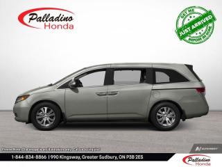 <b>Low Mileage, Bluetooth,  Touch Screen,  Rear View Camera,  Aluminum Wheels,  Blind Spot Detection!</b><br> <br>    The Honda Odyssey continues its reign as one of the best minivans on the market, says Edmunds. This  2015 Honda Odyssey is fresh on our lot in Sudbury. <br> <br>Theres a lot to love about the Honda Odyssey. The sleek, sophisticated exterior styling invites more than just glances, while the luxurious interior and premium technologies may inspire lounging. The engine provides power and responsiveness in good measure, so it may come as a surprise that the Odyssey achieves one of the best fuel economy ratings in its class. Unsurprising, though, is the fact that the Odyssey carries on Hondas tradition of exceptional safety features. Inspired by home but made for the road, its the Honda Odyssey. This low mileage  van has just 79,802 kms. Its  silver in colour  . It has an automatic transmission and is powered by a  3.5L V6 24V MPFI SOHC engine.  It may have some remaining factory warranty, please check with dealer for details.  This vehicle has been upgraded with the following features: Bluetooth,  Touch Screen,  Rear View Camera,  Aluminum Wheels,  Blind Spot Detection. <br> <br>To apply right now for financing use this link : <a href=https://www.palladinohonda.com/finance/finance-application target=_blank>https://www.palladinohonda.com/finance/finance-application</a><br><br> <br/><br>Palladino Honda is your ultimate resource for all things Honda, especially for drivers in and around Sturgeon Falls, Elliot Lake, Espanola, Alban, and Little Current. Our dealership boasts a vast selection of high-class, top-quality Honda models, as well as expert financing advice and impeccable automotive service. These factors arent what set us apart from other dealerships, though. Rather, our uncompromising customer service and professionalism make every experience unforgettable, and keeps drivers coming back. The advertised price is for financing purchases only. All cash purchases will be subject to an additional surcharge of $2,501.00. This advertised price also does not include taxes and licensing fees.<br> Come by and check out our fleet of 110+ used cars and trucks and 80+ new cars and trucks for sale in Sudbury.  o~o