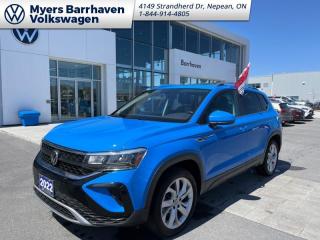<b>Wireless Charging,  Heated Seats,  Aluminum Wheels,  SiriusXM,  Proximity Key!</b><br> <br>    A digital cockpit and a turbocharged motor check all the boxes for this 2022 VW Taos. This  2022 Volkswagen Taos is fresh on our lot in Nepean.  Former daily rental!<br> <br>The VW Taos was built for the adventurer in all of us. With all the tech you need for a daily driver married to all the classic VW capability, this SUVW can be your weekend warrior, too. Exceeding every expectation was the design motto for this compact SUV, and VW engineers delivered. For an SUV thats just right, check out this 2022 Volkswagen Taos.This  SUV has 66,646 kms. Its  cornflower blue in colour  . It has an automatic transmission and is powered by a  158HP 1.5L 4 Cylinder Engine. Former daily rental!<br> <br> Our Taoss trim level is Comfortline FWD. This Volkswagen Taos Comfortline has all of the tech you expect with synthetic leather heated seats, blind spot detection and forward collision braking, KESSY Go keyless access with push-start button and remote cargo access, a futuristic digital cockpit, wireless Android Auto, wireless Apple CarPlay, and a power driver seat with 60/40 split-folding rear seats. Exterior style features stylish alloy wheels, black accents and a silver roof rack, plus automatic LED headlights that offer brilliant illumination and feature a distinct signature look. This vehicle has been upgraded with the following features: Wireless Charging,  Heated Seats,  Aluminum Wheels,  Siriusxm,  Proximity Key,  Android Auto,  Apple Carplay. <br> <br>To apply right now for financing use this link : <a href=https://www.barrhavenvw.ca/en/form/new/financing-request-step-1/44 target=_blank>https://www.barrhavenvw.ca/en/form/new/financing-request-step-1/44</a><br><br> <br/><br> Buy this vehicle now for the lowest bi-weekly payment of <b>$168.89</b> with $0 down for 96 months @ 7.99% APR O.A.C. ((Plus applicable taxes and fees - Some conditions apply to get approved at the mentioned rate)     ).  See dealer for details. <br> <br>We are your premier Volkswagen dealership in the region. If youre looking for a new Volkswagen or a car, check out Barrhaven Volkswagens new, pre-owned, and certified pre-owned Volkswagen inventories. We have the complete lineup of new Volkswagen vehicles in stock like the GTI, Golf R, Jetta, Tiguan, Atlas Cross Sport, Volkswagen ID.4 electric vehicle, and Atlas. If you cant find the Volkswagen model youre looking for in the colour that you want, feel free to contact us and well be happy to find it for you. If youre in the market for pre-owned cars, make sure you check out our inventory. If you see a car that you like, contact 844-914-4805 to schedule a test drive.<br> Come by and check out our fleet of 30+ used cars and trucks and 80+ new cars and trucks for sale in Nepean.  o~o