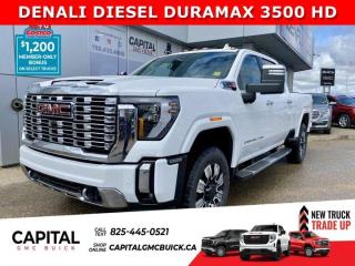 Take a look at this 2024 Sierra 3500HD Duramax Denali! Its fully loaded, including the Denali Reserve Package, 360 Cam, Heated front and Rear Seats, Heated Steering, Ventilated Seats, Rear Streaming Mirror, 5th Wheel Prep Package, BODY-COLOR ARCH MOLDINGS, and so much more. CALL NOW.Ask for the Internet Department for more information or book your test drive today! Text (or call) 780-435-4000 for fast answers at your fingertips!Disclaimer: All prices are plus taxes & include all cash credits & loyalties. See dealer for details. AMVIC Licensed Dealer # B1044900