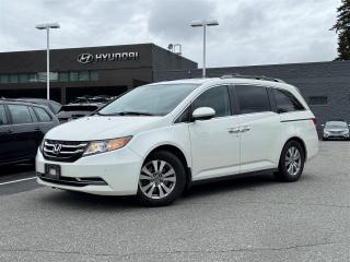 EX-L | LEATHER | REAR ENTERTAINMENT | LEATHER | POWER SEATS | LOW KMS | POWER LIFTGATE | POWER SLIDING DOORS | REARVIEW CAMERA | <br><br>Recent Arrival! 2015 Honda Odyssey EX-L White 3.5L V6 SOHC i-VTEC 24V 6-Speed Automatic FWD<br><br>Experience ultimate family comfort and entertainment with the 2015 Honda Odyssey EX-L at Murray Hyundai! This well-maintained minivan offers spacious seating for up to eight passengers, with luxurious leather-appointed seats ensuring a premium driving experience. Keep everyone entertained on long journeys with the rear entertainment system, perfect for movies, games, and more. Plus, stay connected and on track with the integrated navigation system. With its reliable performance, advanced safety features, and versatile interior, the 2015 Odyssey EX-L is the ideal choice for families on the go. Visit Murray Hyundai today and elevate your family adventures!<br><br>Why Buy From us? <br>*7x Hyundai Presidents Award of Merit Winner <br>*3x Consumer Choice Award for Business Excellence <br>*AutoTrader Dealer of the Year <br><br>M-Promise Certified Preowned ($995 value): <br>- 30-day/2,000 Km Exchange Program <br>- 3-day/300 Km Money Back Guarantee <br>- Comprehensive 144 Point Mechanical Inspection <br>- Full Synthetic Oil Change <br>- BC Verified CarFax <br>- Minimum 6 Month Power Train Warranty <br><br>Our vehicles are priced under market value to give our customers a hassle free experience. We factor in mechanical condition, kilometres, physical condition, and how quickly a particular car is selling in our market place to make sure our customers get a great deal up front and an outstanding car buying experience overall. Dealer #31129.<br><br><br>Odometer is 27518 kilometers below market average!<br><br><br>CALL NOW!! This vehicle will not make it to the weekend!!<br><br>Reviews:<br>  * In virtually all aspects of ride and handling, the Odyssey seems to have a satisfied group of owners, many of whom report a car-like ride, great handling, good performance, and pleasing all-around comfort.  The spacious and convenient interior, luxury touches on up-level models, and advanced safety systems, like blind-spot monitoring, are also highly rated. Source: autoTRADER.ca