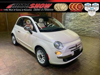 <strong>*** LOCAL LOW KM FIAT 500C CONVERTIBLE 5 M/T!! JUST 37K KMS!! *** TRI-TONE LEATHER INTERIOR, HEATED SEATS, BEATS PREMIUM STEREO W/ SUBWOOFER!! *** SIRIUS XM, ALLOY RIMS!! *** </strong>Looking for something sporty, cool, classy and all-around super fun?? Look no further!! Local Fiat 500c with Excellent History as reported by Carfax!! Gorgeous inside and out, super low mileage, MUST SEE CONDITION, bought new and Dealer Serviced at Pembina Chrysler right here in Winnipeg!! Super cheap on fuel, and very engaging to drive with the rare 5-speed manual transmission! Drop the top and let your hair flow in the wind - like youve always dreamed of!! Loaded up with top-tier features like a bright Red, White & Black tri-tone <strong>LEATHER INTERIOR</strong>......Power Retractable <strong>CONVERTIBLE TOP</strong>......<strong>HEATED SEATS</strong>......<strong>BEATS </strong>(By Dr. Dre) <strong>PREMIUM STEREO </strong>w/ Subwoofer......Leather Wrapped Wheel w/ Media & Cruise Controls......Digital VIC (Vehicle Information Center)......<strong>SIRIUSXM </strong>Satellite Radio......<strong>AUX </strong>Input......Automatic Climate Control......Sport Drive Mode......<strong>HID </strong>Projector Headlights......Fog Lights......Chrome Appearance Package (Accents, Mirrors, Handles)......Heated Rear Window......Auto Dimming Rear View Mirror......Keyless Entry......Split Folding Rear Seats......Fuel-Sipping <strong>1.4L I4 </strong>Engine......Sporty <strong>5-SPEED MANUAL TRANSMISSION</strong>......Beautiful <strong>15 INCH ALLOY RIMS </strong>w/ <strong>FIRESTONE </strong>Tires!!<br /><br />This super unique 500c comes with all original Books & Manuals, two sets of Keys & Fobs, and extremely <strong>LOW MILEAGE!! </strong>Only 37,000kms!! Now sale priced at just $16,600 with Financing & Extended Warranty available!!<br /><br /><br />Will accept trades. Please call (204)560-6287 or View at 3165 McGillivray Blvd. (Conveniently located two minutes West from Costco at corner of Kenaston and McGillivray Blvd.)<br /><br />In addition to this please view our complete inventory of used <a href=\https://www.autoshowwinnipeg.com/used-trucks-winnipeg/\>trucks</a>, used <a href=\https://www.autoshowwinnipeg.com/used-cars-winnipeg/\>SUVs</a>, used <a href=\https://www.autoshowwinnipeg.com/used-cars-winnipeg/\>Vans</a>, used <a href=\https://www.autoshowwinnipeg.com/new-used-rvs-winnipeg/\>RVs</a>, and used <a href=\https://www.autoshowwinnipeg.com/used-cars-winnipeg/\>Cars</a> in Winnipeg on our website: <a href=\https://www.autoshowwinnipeg.com/\>WWW.AUTOSHOWWINNIPEG.COM</a><br /><br />Complete comprehensive warranty is available for this vehicle. Please ask for warranty option details. All advertised prices and payments plus taxes (where applicable).<br /><br />Winnipeg, MB - Manitoba Dealer Permit # 4908