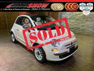 <strong>*** LOCAL LOW KM FIAT 500C CONVERTIBLE 5 M/T!! JUST 37K KMS!! *** TRI-TONE LEATHER INTERIOR, HEATED SEATS, BEATS PREMIUM STEREO W/ SUBWOOFER!! *** SIRIUS XM, ALLOY RIMS!! *** </strong>Looking for something sporty, cool, classy and all-around super fun?? Look no further!! Local Fiat 500c with Excellent History as reported by Carfax!! Gorgeous inside and out, super low mileage, MUST SEE CONDITION, bought new and Dealer Serviced at Pembina Chrysler right here in Winnipeg!! Super cheap on fuel, and very engaging to drive with the rare 5-speed manual transmission! Drop the top and let your hair flow in the wind - like youve always dreamed of!! Loaded up with top-tier features like a bright Red, White & Black tri-tone <strong>LEATHER INTERIOR</strong>......Power Retractable <strong>CONVERTIBLE TOP</strong>......<strong>HEATED SEATS</strong>......<strong>BEATS </strong>(By Dr. Dre) <strong>PREMIUM STEREO </strong>w/ Subwoofer......Leather Wrapped Wheel w/ Media & Cruise Controls......Digital VIC (Vehicle Information Center)......<strong>SIRIUSXM </strong>Satellite Radio......<strong>AUX </strong>Input......Automatic Climate Control......Sport Drive Mode......<strong>HID </strong>Projector Headlights......Fog Lights......Chrome Appearance Package (Accents, Mirrors, Handles)......Heated Rear Window......Auto Dimming Rear View Mirror......Keyless Entry......Split Folding Rear Seats......Fuel-Sipping <strong>1.4L I4 </strong>Engine......Sporty <strong>5-SPEED MANUAL TRANSMISSION</strong>......Beautiful <strong>15 INCH ALLOY RIMS </strong>w/ <strong>FIRESTONE </strong>Tires!!<br /><br />This super unique 500c comes with all original Books & Manuals, two sets of Keys & Fobs, and extremely <strong>LOW MILEAGE!! </strong>Only 37,000kms!! Now sale priced at just $16,600 with Financing & Extended Warranty available!!<br /><br /><br />Will accept trades. Please call (204)560-6287 or View at 3165 McGillivray Blvd. (Conveniently located two minutes West from Costco at corner of Kenaston and McGillivray Blvd.)<br /><br />In addition to this please view our complete inventory of used <a href=\https://www.autoshowwinnipeg.com/used-trucks-winnipeg/\>trucks</a>, used <a href=\https://www.autoshowwinnipeg.com/used-cars-winnipeg/\>SUVs</a>, used <a href=\https://www.autoshowwinnipeg.com/used-cars-winnipeg/\>Vans</a>, used <a href=\https://www.autoshowwinnipeg.com/new-used-rvs-winnipeg/\>RVs</a>, and used <a href=\https://www.autoshowwinnipeg.com/used-cars-winnipeg/\>Cars</a> in Winnipeg on our website: <a href=\https://www.autoshowwinnipeg.com/\>WWW.AUTOSHOWWINNIPEG.COM</a><br /><br />Complete comprehensive warranty is available for this vehicle. Please ask for warranty option details. All advertised prices and payments plus taxes (where applicable).<br /><br />Winnipeg, MB - Manitoba Dealer Permit # 4908                                                                                                                       <p>Sold to another happy customer</p>