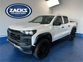 New Price! 2023 Chevrolet Colorado Trail Boss Trail Boss | Zacks Certified | w/ Convenience Pkg Certified. 8-Speed Automatic 4WD Summit White 2.7L Turbo<br><br><br>4WD, 6-Speaker Audio System Feature, 8-Way Power Driver Seat Adjuster, AM/FM radio: SiriusXM, Automatic Emergency Braking, Chevrolet Safety Assist, Electronic Automatic Cruise Control, EZ-Lift & Lower Tailgate, Following Distance Indicator, Forward Collision Alert, Front Pedestrian & Bicyclist Braking, IntelliBeam Automatic High Beam On/Off, Lane Keep Assist w/Lane Departure Warning, Manual Rear-Sliding Window, Navigation System, Power Driver Lumbar Control Seat Adjuster, Preferred Equipment Group 0TR, Radio: 11.3 Diagonal Advanced Colour LCD Display, Rear-Window Electric Defogger, Remote keyless entry, SiriusXM w/360L, Steering Wheel Mounted Audio Controls, StowFlex Tailgate Storage Compartment, Tailgate Keyed Cylinder Lock, Trail Boss Convenience Package, Trail Boss Convenience Package II, Wheels: 18 x 8.5 Black High Gloss Aluminum, Wireless Phone Projection.<br><br>Certification Program Details: Fully Reconditioned | Fresh 2 Yr MVI | 30 day warranty* | 110 point inspection | Full tank of fuel | Krown rustproofed | Flexible financing options | Professionally detailed<br><br>This vehicle is Zacks Certified! Youre approved! We work with you. Together well find a solution that makes sense for your individual situation. Please visit us or call 902 843-3900 to learn about our great selection.<br><br>With 22 lenders available Zacks Auto Sales can offer our customers with the lowest available interest rate. Thank you for taking the time to check out our selection!