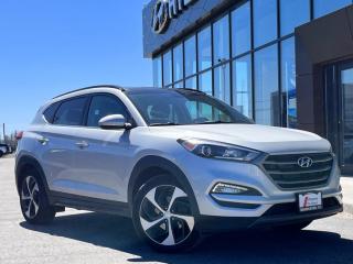 <b>Navigation,  Leather Seats,  Heated Seats,  Bluetooth,  Rear View Camera!</b><br> <br>  Compare at $18517 - Our Price is just $17978! <br> <br>   This Hyundai Tucson caters to drivers that put styling and features at the top of their crossover SUV wish list. This  2016 Hyundai Tucson is fresh on our lot in Midland. <br> <br>Out of all of your options for a compact crossover, this Hyundai Tucson stands out in a big way. The bold look, refined interior, and amazing versatility make it a capable, eager vehicle thats up for anything. It doesnt hurt that it comes with numerous standard features and tech. For comfort, technology, and economy in one stylish package, look no further than this versatile Hyundai Tucson. This  SUV has 144,084 kms. Its  chromium silver in colour  . It has a 7 speed automatic transmission and is powered by a  175HP 1.6L 4 Cylinder Engine.  <br> <br> Our Tucsons trim level is Limited. Get luxury and versatility at a good value in this Tucson Limited. It comes with leather seats which are heated in front, an eight-inch touchscreen navigation system, Bluetooth, SiriusXM, Infinity 8-speaker premium audio, dual-zone automatic climate control, a rear view camera, blind spot detection, lane change assist, a hands-free smart tailgate, and more. This vehicle has been upgraded with the following features: Navigation,  Leather Seats,  Heated Seats,  Bluetooth,  Rear View Camera,  Premium Sound Package,  Power Tailgate. <br> <br>To apply right now for financing use this link : <a href=https://www.bourgeoishyundai.com/finance/ target=_blank>https://www.bourgeoishyundai.com/finance/</a><br><br> <br/><br>BUY WITH CONFIDENCE. Bourgeois Auto Group, we dont just sell cars; for over 75 years, we have delivered extraordinary automotive experiences in every showroom, on the road, and at your home. Offering complimentary delivery in an enclosed trailer. <br><br>Why buy from the Bourgeois Auto Group? Whether you are looking for a great place to buy your next new or used vehicle find a qualified repair center or looking for parts for your vehicle the Bourgeois Auto Group has the answer. We offer both new vehicles and pre-owned vehicles with over 25 brand manufacturers and over 200 Pre-owned Vehicles to choose from. Were constantly changing to meet the needs of our customers and stay ahead of the competition, and we are committed to investing in modern technology to ensure that we are always on the cutting edge. We use very strategic programs and tools that give us current market data to price our vehicles to the market to make sure that our customers are getting the best deal not only on the new car but on your trade-in as well. Ask for your free Live Market analysis report and save time and money. <br><br>WE BUY CARS  Any make model or condition, No purchase necessary. We are OPEN 24 hours a Day/7 Days a week with our online showroom and chat service. Our market value pricing provides the most competitive prices on all our pre-owned vehicles all the time. Market Value Pricing is achieved by polling over 20000 pre-owned websites every day to ensure that every single customer receives real-time Market Value Pricing on every pre-owned vehicle we sell. Customer service is our top priority. No hidden costs or fees, and full disclosure on all services and Carfax®. <br><br>With over 23 brands and over 400 full- and part-time employees, we look forward to serving all your automotive needs! <br> Come by and check out our fleet of 30+ used cars and trucks and 50+ new cars and trucks for sale in Midland.  o~o