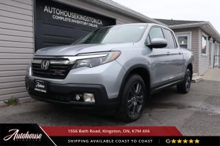 The 2018 Honda Ridgeline Sport is packed with a 3.5L V6 engine, In-bed trunk® with 7.3 cubic feet capacity, Push-button start, Bluetooth® HandsFreeLink® and streaming audio, Multi-angle rearview camera, Honda Sensing® safety suite available, including Collision Mitigation Braking System (CMBS), Road Departure Mitigation System (RDM), Adaptive Cruise Control (ACC), and Lane Keeping Assist System (LKAS) and so much more! This truck has a clean CARFAX!




<p>**PLEASE CALL TO BOOK YOUR TEST DRIVE! THIS WILL ALLOW US TO HAVE THE VEHICLE READY BEFORE YOU ARRIVE. THANK YOU!**</p>

<p>The above advertised price and payment quote are applicable to finance purchases. <strong>Cash pricing is an additional $699. </strong> We have done this in an effort to keep our advertised pricing competitive to the market. Please consult your sales professional for further details and an explanation of costs. <p>

<p>WE FINANCE!! Click through to AUTOHOUSEKINGSTON.CA for a quick and secure credit application!<p><strong>

<p><strong>All of our vehicles are ready to go! Each vehicle receives a multi-point safety inspection, oil change and emissions test (if needed). Our vehicles are thoroughly cleaned inside and out.<p>

<p>Autohouse Kingston is a locally-owned family business that has served Kingston and the surrounding area for more than 30 years. We operate with transparency and provide family-like service to all our clients. At Autohouse Kingston we work with more than 20 lenders to offer you the best possible financing options. Please ask how you can add a warranty and vehicle accessories to your monthly payment.</p>

<p>We are located at 1556 Bath Rd, just east of Gardiners Rd, in Kingston. Come in for a test drive and speak to our sales staff, who will look after all your automotive needs with a friendly, low-pressure approach. Get approved and drive away in your new ride today!</p>

<p>Our office number is 613-634-3262 and our website is www.autohousekingston.ca. If you have questions after hours or on weekends, feel free to text Kyle at 613-985-5953. Autohouse Kingston  It just makes sense!</p>

<p>Office - 613-634-3262</p>

<p>Kyle Hollett (Sales) - Extension 104 - Cell - 613-985-5953; kyle@autohousekingston.ca</p>

<p>Joe Purdy (Finance) - Extension 103 - Cell  613-453-9915; joe@autohousekingston.ca</p>

<p>Brian Doyle (Sales and Finance) - Extension 106 -  Cell  613-572-2246; brian@autohousekingston.ca</p>

<p>Bradie Johnston (Director of Awesome Times) - Extension 101 - Cell - 613-331-1121; bradie@autohousekingston.ca</p>