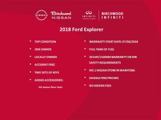 Used 2018 Ford Explorer Sport Locally Owned | One Owner for sale in Winnipeg, MB