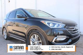 <p><strong>SASKATCHEWAN VEHICLE LOW KM </strong></p>

<p>Our 2017 Hyundai Santa Fe Sport has been through a <strong>presale inspection fresh full synthetic oil service. Carfax reports Saskatchewan vehicle with no serious collisions. Financing Available on site, Trades encouraged, Aftermarket warranties available to fit every need and budget.</strong> For 2017, the Hyundai Santa Fe Sport returns with refreshed styling front and rear, along with numerous feature updates, including a height adjustment for the power passenger seat, a larger 5-inch standard display. The Santa Fe Sport, which receives a thorough freshening for 2017, is a small crossover that seats five. 2.0-liter four that puts out a healthy 240 hp. Standard safety features on the 2017 Hyundai Santa Fe Sport include antilock disc brakes, traction and stability control, front seat side airbags and side curtain airbags. Also standard are a rearview camera and Blue Link, Hyundai's emergency system that provides services such as remote access, emergency assistance, theft recovery and geo-fencing. In government crash tests, the Santa Fe Sport earned a top five-star rating for overall crash protection, with five stars each in the frontal- and side-impact protection categories. In Insurance Institute for Highway Safety crash tests, the Santa Fe Sport similarly earned a top "Good" rating in moderate-overlap and small-overlap frontal-offset tests, plus a "Good" rating in the side-impact, roof-strength and seat/head restraint design (for rear-impact whiplash protection) tests. </p>

<p><span style=color:#2980b9><strong>Siman Auto Sales is large enough to make a difference but small enough to care. We are family owned and operated, and have been proudly serving Saskatchewan car buyers since 1998. We offer on site financing, consignment, automotive repair and over 90 preowned vehicles to choose from.</strong></span></p>