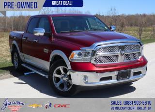 Odometer is 87914 kilometers below market average!

Deep Cherry Red Crystal Pearlcoat 2015 Ram 1500 Laramie 4D Crew Cab 4WD
8-Speed Automatic EcoDiesel 3.0L V6


Did this vehicle catch your eye? Book your VIP test drive with one of our Sales and Leasing Consultants to come see it in person.

Remember no hidden fees or surprises at Jim Wilson Chevrolet. We advertise all in pricing meaning all you pay above the price is tax and cost of licensing.