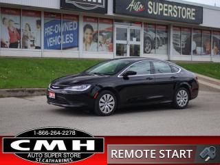 <b>AFFORDABLE SEDAN !! GREAT MILEAGE !! STEERING WHEEL AUDIO CONTROLS, CRUISE CONTROL, POWER WINDOWS, POWER LOCKS, POWER MIRRORS, AIR CONDITIONING, REMOTE START, PROXIMITY KEY, BUTTON START, 17-IN STEEL WHEELS W/ PLASTIC CAPS</b><br>      This  2016 Chrysler 200 is for sale today. <br> <br>The Chrysler 200 is a prodigy of style and agility, increasing its drivers freedom to travel confidently. This is where the everyday commuter meets weekend getaway for the perfect balance of premium design, power, fuel efficiency and driving dynamics. The sleek exterior offers an athletic stance with a lively engine thats both responsive and efficient. Get a superior driving experience and an exceptional value with this Chrysler 200. This  sedan has 107,644 kms. Its  black in colour  . It has an automatic transmission and is powered by a  184HP 2.4L 4 Cylinder Engine. <br> <br> Our 200s trim level is LX. Experience luxury, stunning performance and world-class design with standard Keyless Enter n Go and an advanced 2.4L Tigershark MultiAir inline 4 cylinder engine. Additional feature on this LX include 17 inch wheels, power 1st row windows, cruise control, an engine auto stop-start feature, steering wheel audio controls, cloth seats, air conditioning and an advanced stability control system.  This vehicle has been upgraded with the following features: Air, Cruise, Power Windows, Power Locks, Power Mirrors, Steering Wheel Controls, Keyless Start. <br> To view the original window sticker for this vehicle view this <a href=http://www.chrysler.com/hostd/windowsticker/getWindowStickerPdf.do?vin=1C3CCCFB0GN146978 target=_blank>http://www.chrysler.com/hostd/windowsticker/getWindowStickerPdf.do?vin=1C3CCCFB0GN146978</a>. <br/><br> <br>To apply right now for financing use this link : <a href=https://www.cmhniagara.com/financing/ target=_blank>https://www.cmhniagara.com/financing/</a><br><br> <br/><br>Trade-ins are welcome! Financing available OAC ! Price INCLUDES a valid safety certificate! Price INCLUDES a 60-day limited warranty on all vehicles except classic or vintage cars. CMH is a Full Disclosure dealer with no hidden fees. We are a family-owned and operated business for over 30 years! o~o