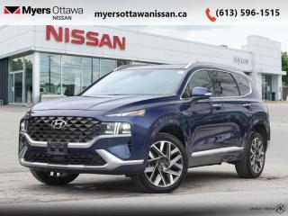 <b>Cooled Seats,  Leather Seats,  Premium Audio,  HUD,  360 Camera!</b><br> <br>  Compare at $40165 - Our Price is just $38995! <br> <br>   Incredible design in and out makes this 2023 Santa Fe striking and fun to drive. This  2023 Hyundai Santa Fe is fresh on our lot in Ottawa. <br> <br>Refinement wrapped in ruggedness, capability married to style, and adventure ready attitude paired to a comfortable drive. These things make this 2023 Santa Fe an amazing SUV. If you need a ready to go SUV that makes every errand an adventure and makes every adventure a journey, this 2023 Santa Fe was made for you.This  SUV has 46,172 kms. Its  nice in colour  . It has an automatic transmission and is powered by a  281HP 2.5L 4 Cylinder Engine. <br> <br> Our Santa Fes trim level is Ultimate Calligraphy AWD. Presenting the ultimate Santa Fe experience, this Ultimate Calligraphy trim rewards you with Nappa leather upholstery, ventilated and heated seats with power adjustment and lumbar support, a sonorous 12-speaker Harman Kardon premium audio system, a drivers heads up display unit, a 360-degree camera system and a power liftgate, along with an express open/close glass sunroof, a heated leather-wrapped steering wheel, proximity keyless entry with remote start, LED lights with automatic high beams, and a 10.25-inch infotainment screen bundled with Apple CarPlay and Android Auto, and navigation. Road safety is assured thanks to blind spot detection, adaptive cruise control, lane keeping assist, lane departure warning, forward and rear collision mitigation, rear parking sensors, and a rear view camera. Additional features include towing equipment with trailer sway control, dual-zone climate control, and even more. This vehicle has been upgraded with the following features: Cooled Seats,  Leather Seats,  Premium Audio,  Hud,  360 Camera,  Power Liftgate,  Sunroof. <br> <br>To apply right now for financing use this link : <a href=https://www.myersottawanissan.ca/finance target=_blank>https://www.myersottawanissan.ca/finance</a><br><br> <br/><br> Payments from <b>$627.20</b> monthly with $0 down for 84 months @ 8.99% APR O.A.C. ( Plus applicable taxes -  and licensing fees   ).  See dealer for details. <br> <br>Get the amazing benefits of a Nissan Certified Pre-Owned vehicle!!! Save thousands of dollars and get a pre-owned vehicle that has factory warranty, 24 hour roadside assistance and rates as low as 0.9%!!! <br>*LIFETIME ENGINE TRANSMISSION WARRANTY NOT AVAILABLE ON VEHICLES WITH KMS EXCEEDING 140,000KM, VEHICLES 8 YEARS & OLDER, OR HIGHLINE BRAND VEHICLE(eg. BMW, INFINITI. CADILLAC, LEXUS...)<br> Come by and check out our fleet of 30+ used cars and trucks and 110+ new cars and trucks for sale in Ottawa.  o~o