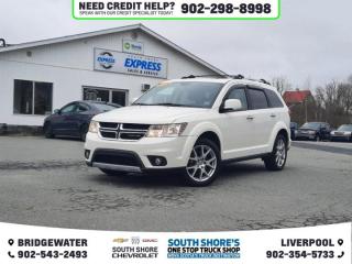 Recent Arrival! Odometer is 15925 kilometers below market average! White 2014 Dodge Journey R/T AWD 6-Speed Automatic 3.6L V6 VVT Clean Car Fax, AWD, 7 Speakers, ABS brakes, Air Conditioning, Alloy wheels, Automatic temperature control, Brake assist, CD player, Delay-off headlights, Driver door bin, Driver vanity mirror, DVD-Audio, Front anti-roll bar, Front Bucket Seats, Front dual zone A/C, Front fog lights, Front reading lights, Fully automatic headlights, Hands-Free Communication, Heated door mirrors, Heated front seats, Illuminated entry, Knee airbag, Leather Trimmed Bucket Seats, Low tire pressure warning, Outside temperature display, Overhead console, Panic alarm, Performance Suspension, Power door mirrors, Power driver seat, Power Express Open/Close Sunroof, Power steering, Power windows, Quick Order Package 28X, Rear window defroster, Remote keyless entry, Speed control, Speed-sensing steering, Speed-Sensitive Wipers, Telescoping steering wheel, Traction control, Variably intermittent wipers. Reviews: * Owners tend to appreciate the Journeys stand-out styling, overall flexibility, easy to drive character, comfort and versatility first and foremost. With the Pentastar V6 on board, fans of performance report satisfaction with almost excessive levels of power output. A high-lift tailgate and handy storage provisions throughout the interior are highly rated, and the infotainment system on newer models is said to be one of the best in the business. Source: autoTRADER.ca