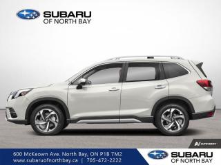 <b>Leather Seats,  Premium Audio,  Sunroof,  Power Liftgate,  Heated Steering Wheel!</b><br> <br>   This 2024 Forester has enough comfort, safety and versatility for all of your weekend adventures, no matter where they may lead. <br> <br>The Subaru Forester brings more convenience and versatility to your daily life with durable and quality materials, a driver focused cockpit and incredible off-road capability. With a well-engineered suspension that securely hugs the road and an impressive suite of driver assistance packages, the safety of you and your family is second to none.<br> <br> This crystal white pearl SUV  has a cvt transmission and is powered by a  182HP 2.5L 4 Cylinder Engine.<br> <br> Our Foresters trim level is Premier. This range-topping Premium trim offers plush leather upholstery and a 9-speaker premium audio harman/kardon audio system, along with two-toned 5-spoke aluminum wheels, switchable drive modes, an express open/close dual-panel glass sunroof, a power liftgate for rear cargo access, dual-zone climate control, and proximity keyless entry with push button start. The upgrades continue, with power adjustable heated front seats with lumbar support, a heated leather steering wheel, adaptive cruise control, towing equipment with trailer sway control, roof rack rails, LED headlights with automatic high beams, and 60-40 folding split-bench rear seats for extra cargo versatility. Stay connected on the road via a larger 8-inch touchscreen infotainment system with Apple CarPlay, Android Auto, integrated steering wheel audio controls, and SiriusXM satellite radio, as well as Subaru STARLINK services. Safety features include Subaru EyeSight with Pre-Collision Braking, Lane Keep Assist and Lane Departure Warning, rear/side vehicle detection, forward and rear collision alert, driver monitoring alert, and a back-up camera with a washer. This vehicle has been upgraded with the following features: Leather Seats,  Premium Audio,  Sunroof,  Power Liftgate,  Heated Steering Wheel,  Climate Control,  Aluminum Wheels. <br><br> <br>To apply right now for financing use this link : <a href=https://www.subaruofnorthbay.ca/tools/autoverify/finance.htm target=_blank>https://www.subaruofnorthbay.ca/tools/autoverify/finance.htm</a><br><br> <br/>  Contact dealer for additional rates and offers.  4.99% financing for 60 months. <br> Buy this vehicle now for the lowest bi-weekly payment of <b>$395.82</b> with $0 down for 60 months @ 4.99% APR O.A.C. ( Plus applicable taxes -  Plus applicable fees   ).  Incentives expire 2024-05-31.  See dealer for details. <br> <br>Subaru of North Bay has been proudly serving customers in North Bay, Sturgeon Falls, New Liskeard, Cobalt, Haileybury, Kirkland Lake and surrounding areas since 1987. Whether you choose to visit in person or shop online, youll find a huge selection of new 2022-2023 Subaru models as well as certified used vehicles of all makes and models. </br>Our extensive lineup of new vehicles includes the Ascent, BRZ, Crosstrek, Forester, Impreza, Legacy, Outback, WRX and WRX STI. If youre already a Subaru owner, our Subaru Certified Technicians can provide the Genuine Subaru parts, accessories and quality service your vehicle deserves. </br>We invite you to book a test drive or service online, give our dealership a call at 705-472-2222, or just stop in for a visit. We look forward to meeting with you and providing you a stellar experience. </br><br> Come by and check out our fleet of 20+ used cars and trucks and 40+ new cars and trucks for sale in North Bay.  o~o