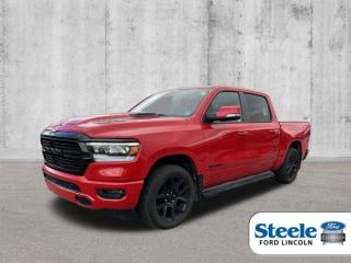 Recent Arrival!PANORAMIC SUNROOF, 22 WHEELS, COOLED SEATS, ALPINE SOUND, TONNEAU COVER, KNIGHT EDITION, 124L FUEL TANK.Flame Red Clearcoat2020 Ram 1500 Sport/Rebel4WD 8-Speed Automatic HEMI 5.7L V8 VVTVALUE MARKET PRICING!!.ALL CREDIT APPLICATIONS ACCEPTED! ESTABLISH OR REBUILD YOUR CREDIT HERE. APPLY AT https://steeleadvantagefinancing.com/6198 We know that you have high expectations in your car search in Halifax. So if youre in the market for a pre-owned vehicle that undergoes our exclusive inspection protocol, stop by Steele Ford Lincoln. Were confident we have the right vehicle for you. Here at Steele Ford Lincoln, we enjoy the challenge of meeting and exceeding customer expectations in all things automotive.