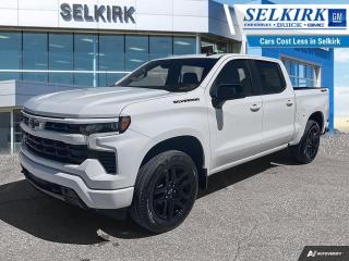 <b>Fog Lights,  Aluminum Wheels,  Remote Start,  EZ Lift Tailgate,  Forward Collision Alert!</b><br> <br> <br> <br>  No matter where you’re heading or what tasks need tackling, there’s a premium and capable Silverado 1500 that’s perfect for you. <br> <br>This 2024 Chevrolet Silverado 1500 stands out in the midsize pickup truck segment, with bold proportions that create a commanding stance on and off road. Next level comfort and technology is paired with its outstanding performance and capability. Inside, the Silverado 1500 supports you through rough terrain with expertly designed seats and robust suspension. This amazing 2024 Silverado 1500 is ready for whatever.<br> <br> This summit white Crew Cab 4X4 pickup   has an automatic transmission and is powered by a  355HP 5.3L 8 Cylinder Engine.<br> <br> Our Silverado 1500s trim level is RST. This 1500 RST comes with Silverardos legendary capability and was made to be a stylish daily pickup truck that has the perfect amount of essential equipment. This incredible truck comes loaded with blacked out exterior accents, body colored bumpers, Chevrolets Premium Infotainment 3 system thats paired with a larger touchscreen display, wireless Apple CarPlay and Android Auto, 4G LTE hotspot and SiriusXM. Additional features include LED front fog lights, remote engine start, an EZ Lift tailgate, unique aluminum wheels, a power driver seat, forward collision warning with automatic braking, intellibeam headlights, dual-zone climate control, lane keep assist, Teen Driver technology, a trailer hitch and a HD rear view camera. This vehicle has been upgraded with the following features: Fog Lights,  Aluminum Wheels,  Remote Start,  Ez Lift Tailgate,  Forward Collision Alert,  Lane Keep Assist,  Android Auto. <br><br> <br>To apply right now for financing use this link : <a href=https://www.selkirkchevrolet.com/pre-qualify-for-financing/ target=_blank>https://www.selkirkchevrolet.com/pre-qualify-for-financing/</a><br><br> <br/> Weve discounted this vehicle $2914. Total  cash rebate of $900 is reflected in the price.   Incentives expire 2024-05-31.  See dealer for details. <br> <br>Selkirk Chevrolet Buick GMC Ltd carries an impressive selection of new and pre-owned cars, crossovers and SUVs. No matter what vehicle you might have in mind, weve got the perfect fit for you. If youre looking to lease your next vehicle or finance it, we have competitive specials for you. We also have an extensive collection of quality pre-owned and certified vehicles at affordable prices. Winnipeg GMC, Chevrolet and Buick shoppers can visit us in Selkirk for all their automotive needs today! We are located at 1010 MANITOBA AVE SELKIRK, MB R1A 3T7 or via phone at 204-482-1010.<br> Come by and check out our fleet of 80+ used cars and trucks and 180+ new cars and trucks for sale in Selkirk.  o~o