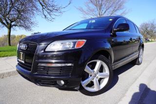 <p>WOW!! Check out this gorgeous Audi Q7 4.2 S-Line Executive that just arrived at our store. This beauty is a local 1 Owner truck thats been well cared for and it shows.  This one comes loaded with all the right packages along with the hard to find Executive seating package.  Serviced regularly throughout its life and mostly at the dealer.  If youre looking for a stylish SUV that sounds awesome, has the power to tow your toys and enough room for the whole family then make sure to check out this gorgeous Q7. This one comes certified for your convenience at our listed price. Call or Email today to book your appointment before its gone. </p><p>Come see us at our central location @ 2044 Kipling Ave (BEHIND PIONEER GAS STATION)</p><p>FINANCING AVAILABLE FOR ALL CREDIT TYPES</p><p>EXTENDED WARRANTIES AVAILABLE FOR UP TO 48 MONTHS. Many different packages and options available to suit your needs.</p>