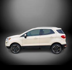 <p> </p><p><span style=font-family: GTWalsheim; white-space-collapse: preserve; background-color: #ffffff;>This 2018 Ford EcoSport Titanium is a well-appointed compact SUV that offers a blend of utility and comfort. </span></p><p><span style=font-family: GTWalsheim; white-space-collapse: preserve; background-color: #ffffff;>It is a local vehicle and is accident free ! </span></p><p><span style=font-family: GTWalsheim; white-space-collapse: preserve; background-color: #ffffff;>Its Diamond White exterior is complemented by Ebony Leather interior, creating a sophisticated look. </span></p><p><span style=font-family: GTWalsheim; white-space-collapse: preserve; background-color: #ffffff;>This vehicle is built to handle various driving conditions with its 4WD system, making it a reliable companion for both city commutes and off-road adventures. </span></p><p><span style=font-family: GTWalsheim; white-space-collapse: preserve; background-color: #ffffff;>Equipped with a robust 2.0L I4 Ti-VCT GDI engine paired with a smooth 6-speed automatic transmission, the EcoSport Titanium balances performance with efficiency, boasting fuel economy figures of 23 MPG in the city and 29 MPG on the highway. </span></p><p><span style=font-family: GTWalsheim; white-space-collapse: preserve; background-color: #ffffff;>The Titanium trim level is the top-tier offering from Ford for the EcoSport, and this particular model showcases a number of high-end features: - A luxurious sunroof that allows for an airy cabin experience or a view of the stars at night</span></p><p><span style=font-family: GTWalsheim; white-space-collapse: preserve; background-color: #ffffff;>. - Leather-trimmed heated bucket seats that provide comfort during chilly mornings and long drives</span></p><p><span style=font-family: GTWalsheim; white-space-collapse: preserve; background-color: #ffffff;>. - A heated steering wheel, adding that extra touch of warmth and comfort during cold weather. - An intuitive navigation system to help you find your way to any destination with ease</span></p><p><span style=font-family: GTWalsheim; white-space-collapse: preserve; background-color: #ffffff;>. - A backup camera and rear parking sensors enhance safety by giving you a clear view of whats behind you when reversing</span></p><p><span style=font-family: GTWalsheim; white-space-collapse: preserve; background-color: #ffffff;>. - Bluetooth connectivity allows for hands-free calling and streaming of your favorite music.</span></p><p><span style=font-family: GTWalsheim; white-space-collapse: preserve; background-color: #ffffff;> - The inclusion of Apple CarPlay and Android Auto for seamless smartphone integration. Additional features further enrich the driving experience: </span></p><p><span style=font-family: GTWalsheim; white-space-collapse: preserve; background-color: #ffffff;>- A 10-speaker audio system with AM/FM radio and SiriusXM capability.</span></p><p><span style=font-family: GTWalsheim; white-space-collapse: preserve; background-color: #ffffff;> - SYNC 3 Communications & Entertainment System for advanced voice-controlled functionality. </span></p><p><span style=font-family: GTWalsheim; white-space-collapse: preserve; background-color: #ffffff;>- A dual-zone automatic temperature control system to keep all passengers comfortable. </span></p><p><span style=font-family: GTWalsheim; white-space-collapse: preserve; background-color: #ffffff;>- Rain-sensing wipers that automatically adjust to the level of precipitation. </span></p><p><span style=font-family: GTWalsheim; white-space-collapse: preserve; background-color: #ffffff;>For safety, the vehicle comes with a comprehensive suite of airbags, including dual front impact airbags, dual front side impact airbags, knee airbags, and overhead airbags. The EcoSport also includes electronic stability control and traction control to help maintain control in challenging driving conditions. </span></p><p><span style=font-family: GTWalsheim; white-space-collapse: preserve; background-color: #ffffff;>The exterior of this Ford EcoSport Titanium is not only stylish but also functional, featuring:</span></p><p><span style=font-family: GTWalsheim; white-space-collapse: preserve; background-color: #ffffff;> - Heated door mirrors with turn signal indicators.</span></p><p><span style=font-family: GTWalsheim; white-space-collapse: preserve; background-color: #ffffff;> - A roof rack that provides additional cargo-carrying capacity. - </span></p><p><span style=font-family: GTWalsheim; white-space-collapse: preserve; background-color: #ffffff;>17-inch premium dark stainless-painted alloy wheels that complement the sleek design and provide a solid grip on the road. </span></p><p><span style=font-family: GTWalsheim; white-space-collapse: preserve; background-color: #ffffff;>- Fully automatic headlights and front fog lights that ensure visibility in various weather conditions. </span></p><p><span style=font-family: GTWalsheim; white-space-collapse: preserve; background-color: #ffffff;>The 2018 Ford EcoSport Titanium is a compact SUV that combines style, comfort, and practicality, making it a suitable vehicle for those who want a versatile and feature-rich ride.</span></p><p> </p><p>Apply today and get pre-approved, financing made easy.</p><p>Several Warranty Options Available,</p><p>All our vehicles come with a Manitoba safety.</p><p>Proud members of The Manitoba Used Car Dealer Association as well as the Manitoba Chamber of Commerce.</p><p>All payments, and prices, are plus applicable taxes. Dealers permit #4821</p>
