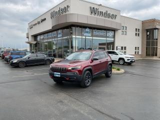 Recent Arrival!

Velvet Red Pearlcoat 2020 Jeep Cherokee Trailhawk 4WD 9-Speed Automatic Pentastar 3.2L V6 VVT

**CARPROOF CERTIFIED**

* PLEASE SEE OUR MAIN WEBSITE FOR MORE PICTURES AND CARFAX REPORTS *

 Buy in confidence at WINDSOR CHRYSLER with our 95-point safety inspection by our certified technicians. 

Searching for your upgrade has never been easier. 

You will immediately get the low market price based on our market research, which means no more wasted time shopping around for the best price, Its time to drive home the most car for your money today. 

OVER 100 Pre-Owned Vehicles in Stock!

 Our Finance Team will secure the Best Interest Rate from one of out 20 Auto Financing Lenders that can get you APPROVED! 

Financing Available For All Credit Types!

 Whether you have Great Credit, No Credit, Slow Credit, Bad Credit, Been Bankrupt, On Disability, Or on a Pension, we have options. 

Looking to just sell your vehicle? 

We buy all makes and models let us buy your vehicle.

 Proudly Serving Windsor, Essex, Leamington, Kingsville, Belle River, LaSalle, Amherstburg, Tecumseh, Lakeshore, Strathroy, Stratford, Leamington, Tilbury, Essex, St. Thomas, Waterloo, Wallaceburg, St. Clair Beach, Puce, Riverside, London, Chatham, Kitchener, Guelph, Goderich, Brantford, St. Catherines, Milton, Mississauga, Toronto, Hamilton, Oakville, Barrie, Scarborough, and the GTA.