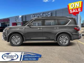 <b>Bose Premium Audio,  Wireless Charging,  Wi-Fi Hotspot!<br>Includes Block Heater, All Weather Floor Mats & 5-Star Package<br> <br></b><br>  <br> <br>  With a great array of standard safety features, this 2024 Armada doesnt just have the capability to get it done, it gives you peace of mind while it does it. <br> <br>This 2024 Nissan Armada with its excellent road manners is arguably one of the best SUVs on the market. A well fitted and luxurious cabin keeps all passengers comfortable as it tackles highways and back roads with the same level of expertise and confidence. High towing capabilities as well as a generous cargo space only add to the versatility of this premium SUV, letting you haul family and luggage alike with no sacrifices being made to stability or power delivery.<br> <br> This gun metallic SUV  has a 7 speed automatic transmission and is powered by a  400HP 5.6L 8 Cylinder Engine.<br> <br> Our Armadas trim level is SL. This premium SUV is loaded with great standard features such as a 13-speaker Bose Premium Audio setup, mobile device wireless charging, Wi-Fi hotspot, a glass sunroof, a power liftgate for rear cargo access, and heated seats with a heated steering wheel. Infotainment duties are handled by a 12.3-inch multi-touch screen with wireless Apple CarPlay and Android Auto, NissanConnect services, and inbuilt navigation with voice navigation. Safety features include blind spot detection, adaptive cruise control, intelligent forward collision warning, lane keeping assist with lane departure warning, front and rear collision mitigation, and front and rear parking sensors. This vehicle has been upgraded with the following features: Sunroof,  Navigation,  Bose Premium Audio,  Wireless Charging,  Wi-fi Hotspot,  Heated Steering Wheel,  Power Liftgate. <br><br> <br>To apply right now for financing use this link : <a href=https://www.standardnissan.ca/finance/apply-for-financing/ target=_blank>https://www.standardnissan.ca/finance/apply-for-financing/</a><br><br> <br/> Weve discounted this vehicle $1898. Incentives expire 2024-05-31.  See dealer for details. <br> <br>Why buy from Standard Nissan in Swift Current, SK? Our dealership is owned & operated by a local family that has been serving the automotive needs of local clients for over 110 years! We rely on a reputation of fair deals with good service and top products. With your support, we are able to give back to the community. <br><br>Every retail vehicle new or used purchased from us receives our 5-star package:<br><ul><li>*Platinum Tire & Rim Road Hazzard Coverage</li><li>**Platinum Security Theft Prevention & Insurance</li><li>***Key Fob & Remote Replacement</li><li>****$20 Oil Change Discount For As Long As You Own Your Car</li><li>*****Nitrogen Filled Tires</li></ul><br>Buyers from all over have also discovered our customer service and deals as we deliver all over the prairies & beyond!#BetterTogether<br> Come by and check out our fleet of 40+ used cars and trucks and 40+ new cars and trucks for sale in Swift Current.  o~o