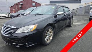 Recent Arrival!2012 Chrysler 200 Limited MVI ONLY Black Interior Leather, 40GB Hard Drive w/28GB Available, 4-Wheel Disc Brakes, ABS brakes, Alloy wheels, AM/FM radio: SIRIUS, Bumpers: body-colour, CD player, Driver vanity mirror, Dual front impact airbags, Dual front side impact airbags, Heated door mirrors, Heated front seats, Illuminated entry, Leather Trimmed Bucket Seats, Overhead airbag, Power driver seat, Power steering, Rear anti-roll bar, Remote keyless entry, Telescoping steering wheel, Tilt steering wheel, Trip computer.Black Clearcoat 2012 Chrysler 200 Limited MVI ONLY FWD 6-Speed Automatic 3.6L V6 VVTSteele Mitsubishi has the largest and most diverse selection of preowned vehicles in HRM. Buy with confidence, knowing we use fair market pricing guaranteeing the absolute best value in all of our pre owned inventory!Steele Auto Group is one of the most diversified group of automobile dealerships in Canada, with 60 dealerships selling 29 brands and an employee base of well over 2300. Sales are up over last year and our plan going forward is to expand further into Atlantic Canada and the United States furthering our commitment to our Canadian customers as well as welcoming our new customers in the USA.