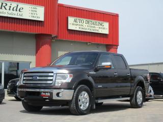 <p>2014 Ford F-150 Lariat Super Crew 4X4</p><p>3.5LTR V6 Ecoboost<br>A/C<br>Tilt<br>Cruise<br>Power windows<br>Power locks<br>Power mirrors<br>Power seats<br>Power pedals<br>Memory seat (Drivers)<br>Heated seats<br>5 passengers<br>196,000kms!<br>Front & rear chrome bumpers<br>Factory remote starter<br>Back up camera<br>Tonneau cover<br>Step bars<br>Chrome wheels<br>Fog lights<br>Sunroof</p><p>$24,475 Safetied<br>Financing and Warranty Available at Fine Ride Auto Sales Ltd<br>www.FineRideAutoSales.ca</p><p>Call: 204-415-3300 or 1-855-854-3300<br>Text: 204-226-1790<br>View in person at: Unit 3-3000 Main Street</p><p>DLR# 4614<br>**Plus applicable taxes**</p><p></p><p style=text-align:center;><i><strong><u>***NEW HOURS EFFECTIVE OCTOBER 1, 2023***</u></strong></i></p><p style=text-align:center;>Monday                9am to 6pm<br>Tuesday               9am to 6pm<br>Wednesday               9am to 6pm<br>Thursday                9am to 6pm<br>Friday                9am to 5pm<br>Saturday                   10am to 3pm<br>Sunday                    CLOSED</p>