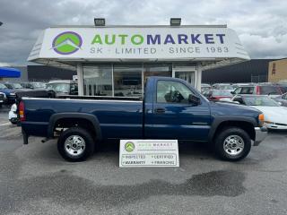CALL OR TEXT KARL @ 6-0-4-2-5-0-8-6-4-6 FOR INFO & TO CONFIRM WHICH LOCATION.<br /><br />VERY NICE ONE OF KIND GMC SIERRA 2500 WITH A POWER LIFTGATE. NICE LOW KM'S FOR THE YEAR. OBVIOUSLY WELL CARED FOR WITH NEARLY NEW TIRES, BRAND NEW BATTERY AND TONS OF LIFE LEFT ON THE BRAKES. IT'S BEEN THROUGH THE SHOP, HAD A FULL INSPECTION AND IS READY TO GO. IT'S NEEDS NOTHING, READY TO GO TO WORK. <br /><br />2 LOCATIONS TO SERVE YOU, BE SURE TO CALL FIRST TO CONFIRM WHERE THE VEHICLE IS.<br /><br />We are a family owned and operated business for 40 years. Since 1983 we have been committed to offering outstanding vehicles backed by exceptional customer service, now and in the future. Whatever your specific needs may be, we will custom tailor your purchase exactly how you want or need it to be. All you have to do is give us a call and we will happily walk you through all the steps with no stress and no pressure.<br /><br />                                            WE ARE THE HOUSE OF YES!<br /><br />ADDITIONAL BENEFITS WHEN BUYING FROM SK AUTOMARKET:<br /><br />-ON SITE FINANCING THROUGH OUR 17 AFFILIATED BANKS AND VEHICLE                                                                                                                      FINANCE COMPANIES.<br />-IN HOUSE LEASE TO OWN PROGRAM.<br />-EVERY VEHICLE HAS UNDERGONE A 120 POINT COMPREHENSIVE INSPECTION.<br />-EVERY PURCHASE INCLUDES A FREE POWERTRAIN WARRANTY.<br />-EVERY VEHICLE INCLUDES A COMPLIMENTARY BCAA MEMBERSHIP FOR YOUR SECURITY.<br />-EVERY VEHICLE INCLUDES A CARFAX AND ICBC DAMAGE REPORT.<br />-EVERY VEHICLE IS GUARANTEED LIEN FREE.<br />-DISCOUNTED RATES ON PARTS AND SERVICE FOR YOUR NEW CAR AND ANY OTHER   FAMILY CARS THAT NEED WORK NOW AND IN THE FUTURE.<br />-40 YEARS IN THE VEHICLE SALES INDUSTRY.<br />-A+++ MEMBER OF THE BETTER BUSINESS BUREAU.<br />-RATED TOP DEALER BY CARGURUS 5 YEARS IN A ROW<br />-MEMBER IN GOOD STANDING WITH THE VEHICLE SALES AUTHORITY OF BRITISH   COLUMBIA.<br />-MEMBER OF THE AUTOMOTIVE RETAILERS ASSOCIATION.<br />-COMMITTED CONTRIBUTOR TO OUR LOCAL COMMUNITY AND THE RESIDENTS OF BC.<br /> $495 Documentation fee and applicable taxes are in addition to advertised prices.<br />LANGLEY LOCATION DEALER# 40038<br />S. SURREY LOCATION DEALER #9987<br />
