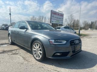 <p><span style=font-size: 14pt;><strong>2014 AUDI A4 PREMUIM QUATTRO! </strong></span></p><p><span style=font-size: 14pt;><strong>COMES CERTIFIED ,, VERY CLEAN ,, GREAT ON GAS MILAGE </strong></span></p><p> </p><p> </p><p><span style=font-size: 14pt;><strong>CARS IN LOBO LTD. (Buy - Sell - Trade - Finance) <br /></strong></span><span style=font-size: 14pt;><strong style=font-size: 18.6667px;>Office# - 519-666-2800<br /></strong></span><span style=font-size: 14pt;><strong>TEXT 24/7 - 226-289-5416</strong></span></p><p><span style=font-size: 12pt;>-> LOCATION <a title=Location  href=https://www.google.com/maps/place/Cars+In+Lobo+LTD/@42.9998602,-81.4226374,15z/data=!4m5!3m4!1s0x0:0xcf83df3ed2d67a4a!8m2!3d42.9998602!4d-81.4226374 target=_blank rel=noopener>6355 Egremont Dr N0L 1R0 - 6 KM from fanshawe park rd and hyde park rd in London ON</a><br />-> Quality pre owned local vehicles. CARFAX available for all vehicles <br />-> Certification is included in price unless stated AS IS or ask about our AS IS pricing<br />-> We offer Extended Warranty on our vehicles inquire for more Info<br /></span><span style=font-size: small;><span style=font-size: 12pt;>-> All Trade ins welcome (Vehicles,Watercraft, Motorcycles etc.)</span><br /><span style=font-size: 12pt;>-> Financing Available on qualifying vehicles <a title=FINANCING APP href=https://carsinlobo.ca/fast-loan-approvals/ target=_blank rel=noopener>APPLY NOW -> FINANCING APP</a></span><br /><span style=font-size: 12pt;>-> Register & license vehicle for you (Licensing Extra)</span><br /><span style=font-size: 12pt;>-> No hidden fees, Pressure free shopping & most competitive pricing</span></span></p><p><span style=font-size: small;><span style=font-size: 12pt;>MORE QUESTIONS? FEEL FREE TO CALL (519 666 2800)/TEXT </span></span><span style=font-size: 18.6667px;>226-289-5416</span><span style=font-size: small;><span style=font-size: 12pt;> </span></span><span style=font-size: 12pt;>/EMAIL (Sales@carsinlobo.ca)</span></p>