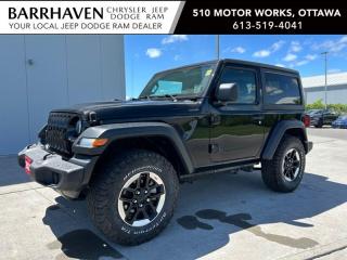Just IN... One Owner 2021 Jeep Wrangler Sport S 4X4 with Low KMs. Some of the Feature Options included in the trim package are 2.0L DOHC I4 DI turbocharged engine with Stop/Start, 8speed TorqueFlite automatic transmission, 17in Granite Crystal machined aluminum wheels, Black Freedom Top 3piece modular hardtop, 8.4inch display, Navigation, ParkView Rear BackUp Camera, Apple CarPlay & Google Android Auto capable, SiriusXM satellite radio, 4G LTE WiFi hot spot, Alpine premium audio system, 8speaker sound system with overhead sound bar, Media hub with USB port and auxiliary input jack, Handsfree communication with Bluetooth streaming, Dualzone A/C with automatic temperature control, Universal garage door opener, Remote keyless entry with Pushbutton start, Remote Auto Start, Leatherwrapped steering wheel, Cruise control, Speedsensitive power locks & More. The Jeep includes a Clean Car-Proof Report Free of any Insurance or Collison Claims. The Jeep has undergone a complete detail cleaning and is all ready for YOU. Nobody deals like Barrhaven Jeep Dodge Ram, come and see us today and we will show you why!!
