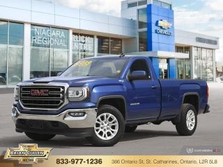 <b>Rear View Camera,  Bluetooth,  Remote Keyless Entry,  Power Windows,  Touch Screen!</b>

 

    The Sierras cabin is engineered to provide you and your passengers with a quiet, and most comfortable experience possible. This  2017 GMC Sierra 1500 is fresh on our lot in St Catharines. 

 

This 2017 GMC Sierras expertly crafted body and premium materials form a striking appearance inside and out. Thanks to its stunning GMC Signature LED lighting that further enhance its bold and advanced design, this Sierra offers a Professional Grade truck thats built for anything you put in front of it. One look inside this handsome truck and youll find premium materials such as a soft-touch instrument panel, superior comfort in its seats, and advanced safety features making the Sierra, an all around complete package. This  Regular Cab 4X4 pickup  has 116,407 kms. Its  blue flash metallic in colour  . It has a 6 speed automatic transmission and is powered by a  355HP 5.3L 8 Cylinder Engine.  It may have some remaining factory warranty, please check with dealer for details. 

 

 Our Sierra 1500s trim level is SLE. Moving a step above the base Sierra, this GMC 1500 SLE is well worth the extra money and includes many useful features. These extras include aluminum wheels, an EZ lift and lower tailgate, 8 inch colour touchscreen with bluetooth audio streaming and a rear vision camera, an upgraded stereo, remote keyless entry and power windows.  This vehicle has been upgraded with the following features: Rear View Camera,  Bluetooth,  Remote Keyless Entry,  Power Windows,  Touch Screen,  Cruise Control. 

 



 Buy this vehicle now for the lowest bi-weekly payment of <b>$255.92</b> with $0 down for 72 months @ 9.99% APR O.A.C. ( Plus applicable taxes -  Plus applicable fees   ).  See dealer for details. 

 



 Come by and check out our fleet of 60+ used cars and trucks and 140+ new cars and trucks for sale in St Catharines.  o~o
