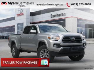 <b>Heated Seats,  Aluminum Wheels,  Adaptive Cruise Control,  EZ Lift & Lower Tailgate,  Leather-Wrapped Steering Wheel!</b><br> <br>  Compare at $38166 - Our Live Market Price is just $36698! <br> <br>   Looking for a mid-size pickup that can do it all? Check out this Toyota Tacoma, a go-anywhere truck that combines efficiency with capability in a well rounded package. This  2019 Toyota Tacoma is fresh on our lot in Ottawa. <br> <br>This Toyota Tacoma is what happens when a 50+ year legacy of toughness meets a whole lot of modern tech and combines it all into one unstoppable package. Theres also more to this impressive machine than just its aggressive good looks. Inside youll find superior comfort and technology to keep you feeling refreshed during those hard-charging expeditions and its advanced off-road suspension makes sure you get home in one piece. If you find yourself ready for a truck that can actually keep up with your on the go lifestyle, then this Tacoma is a great place to start.This  Crew Cab 4X4 pickup  has 108,915 kms. Its  silv sky metallic in colour  . It has an automatic transmission and is powered by a  278HP 3.5L V6 Cylinder Engine.  <br> <br> Our Tacomas trim level is SR5. This rugged and powerful Tacoma SR5 comes with everything you need and more such as aluminum wheels, an easy lift & lower tailgate, rear bumper steps, remote keyless entry, a leather wrapped steering wheel, heated seats with upgraded seat material, a 6.1 inch touchscreen that features wireless streaming audio, a rear view camera, USB and aux jacks. Additional features include power heated mirrors, front fog lights, rear underseat storage, hill-start assist and Toyota Safety Sense which comes with lane departure warning, automatic highbeam assist, dynamic radar cruise control and pedestrian detection plus much more. This vehicle has been upgraded with the following features: Heated Seats,  Aluminum Wheels,  Adaptive Cruise Control,  Ez Lift & Lower Tailgate,  Leather-wrapped Steering Wheel,  Remote Keyless Entry,  Streaming Audio. <br> <br>To apply right now for financing use this link : <a href=https://www.myersbarrhaventoyota.ca/quick-approval/ target=_blank>https://www.myersbarrhaventoyota.ca/quick-approval/</a><br><br> <br/><br> Buy this vehicle now for the lowest bi-weekly payment of <b>$280.66</b> with $0 down for 84 months @ 9.99% APR O.A.C. ( Plus applicable taxes -  Plus applicable fees   ).  See dealer for details. <br> <br>At Myers Barrhaven Toyota we pride ourselves in offering highly desirable pre-owned vehicles. We truly hand pick all our vehicles to offer only the best vehicles to our customers. No two used cars are alike, this is why we have our trained Toyota technicians highly scrutinize all our trade ins and purchases to ensure we can put the Myers seal of approval. Every year we evaluate 1000s of vehicles and only 10-15% meet the Myers Barrhaven Toyota standards. At the end of the day we have mutual interest in selling only the best as we back all our pre-owned vehicles with the Myers *LIFETIME ENGINE TRANSMISSION warranty. Thats right *LIFETIME ENGINE TRANSMISSION warranty, were in this together! If we dont have what youre looking for not to worry, our experienced buyer can help you find the car of your dreams! Ever heard of getting top dollar for your trade but not really sure if you were? Here we leave nothing to chance, every trade-in we appraise goes up onto a live online auction and we get buyers coast to coast and in the USA trying to bid for your trade. This means we simultaneously expose your car to 1000s of buyers to get you top trade in value. <br>We service all makes and models in our new state of the art facility where you can enjoy the convenience of our onsite restaurant, service loaners, shuttle van, free Wi-Fi, Enterprise Rent-A-Car, on-site tire storage and complementary drink. Come see why many Toyota owners are making the switch to Myers Barrhaven Toyota. <br>*LIFETIME ENGINE TRANSMISSION WARRANTY NOT AVAILABLE ON VEHICLES WITH KMS EXCEEDING 140,000KM, VEHICLES 8 YEARS & OLDER, OR HIGHLINE BRAND VEHICLE(eg. BMW, INFINITI. CADILLAC, LEXUS...) o~o